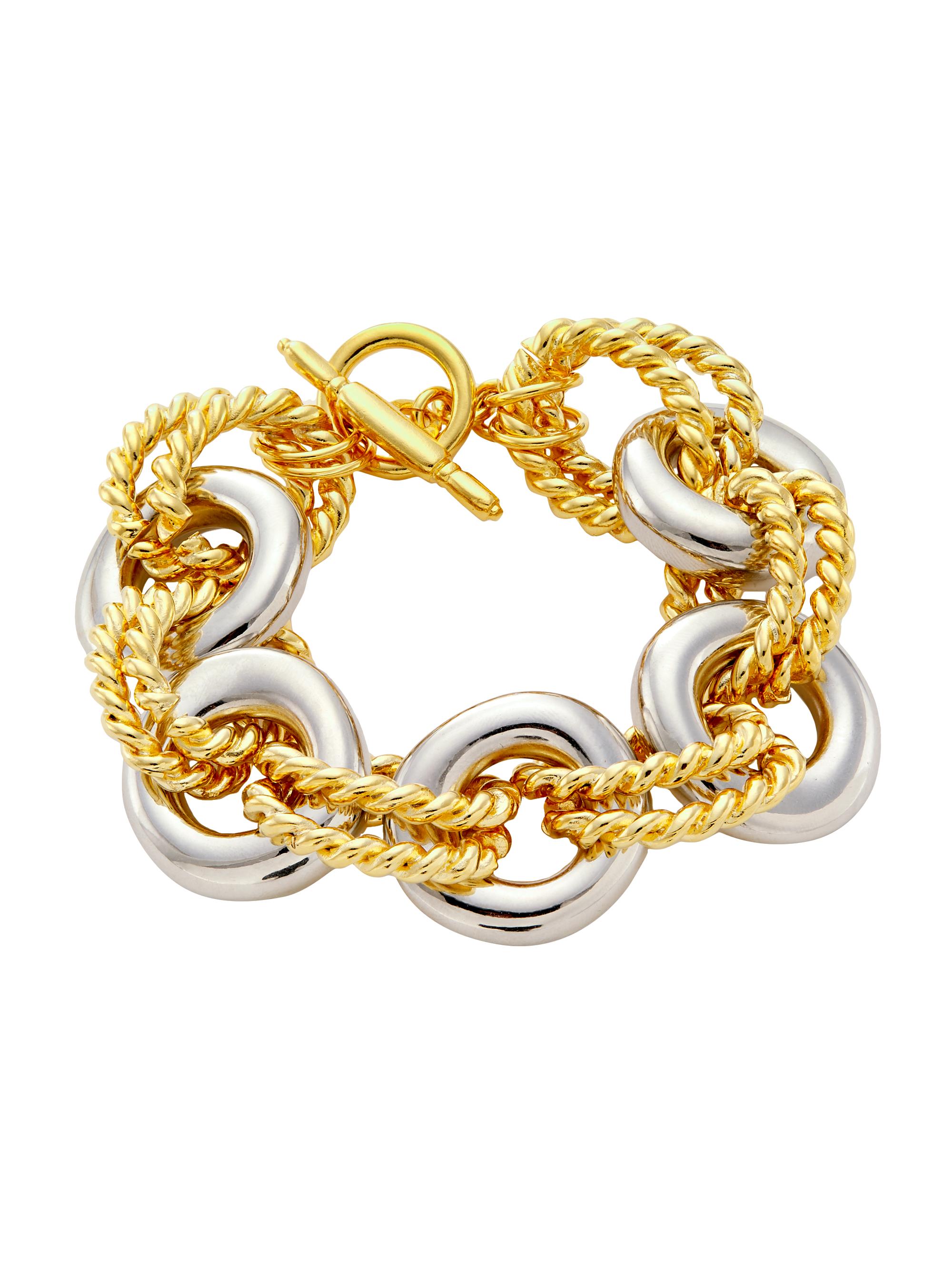 Kenneth Jay Lane Women's Two-Tone Rhodium-Plated & 22K Gold-Plated Link Bracelet - Gold
