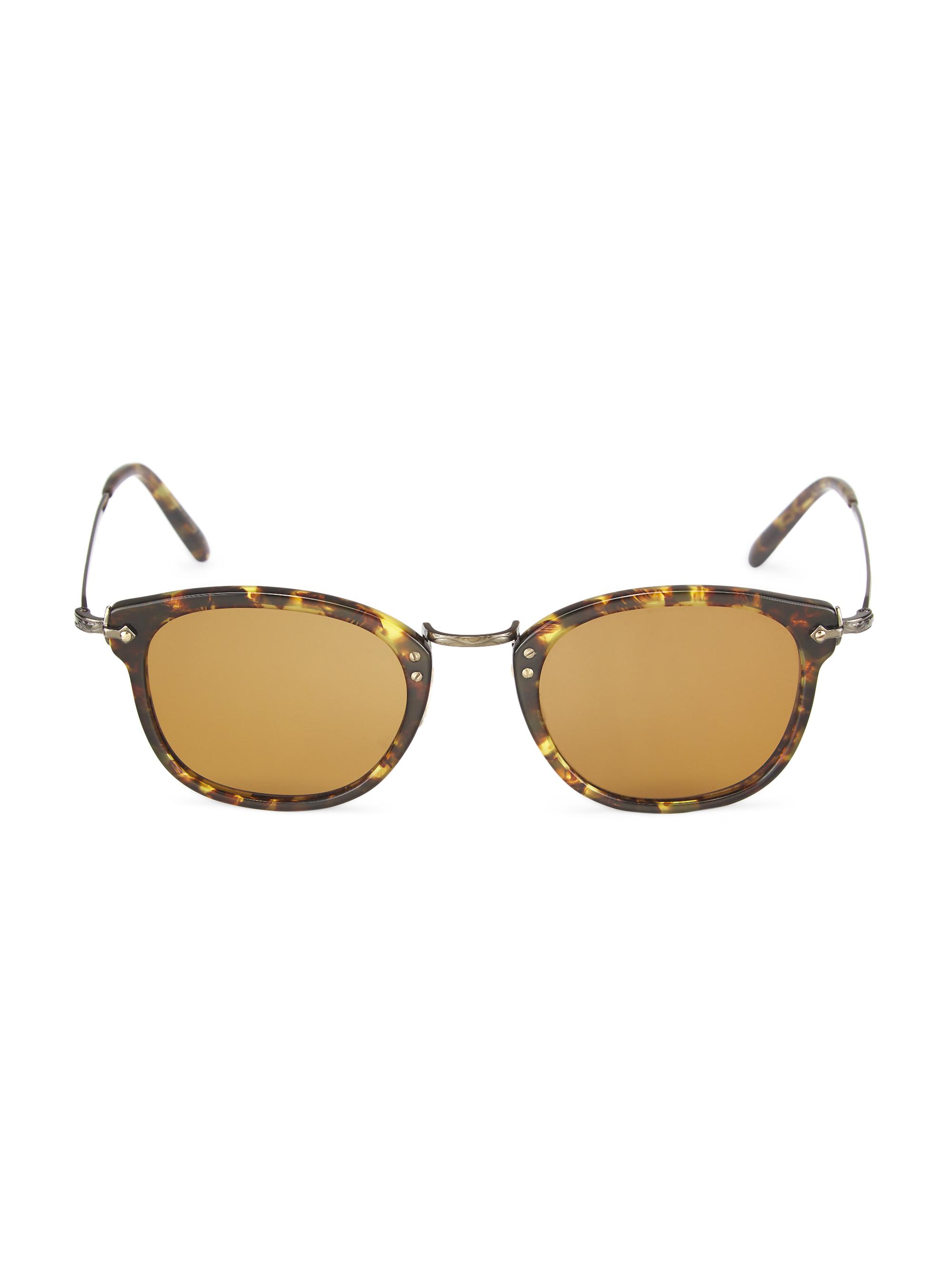 Oliver Peoples Women's OP-506 49MM Square Sunglasses - Brown Tortoise