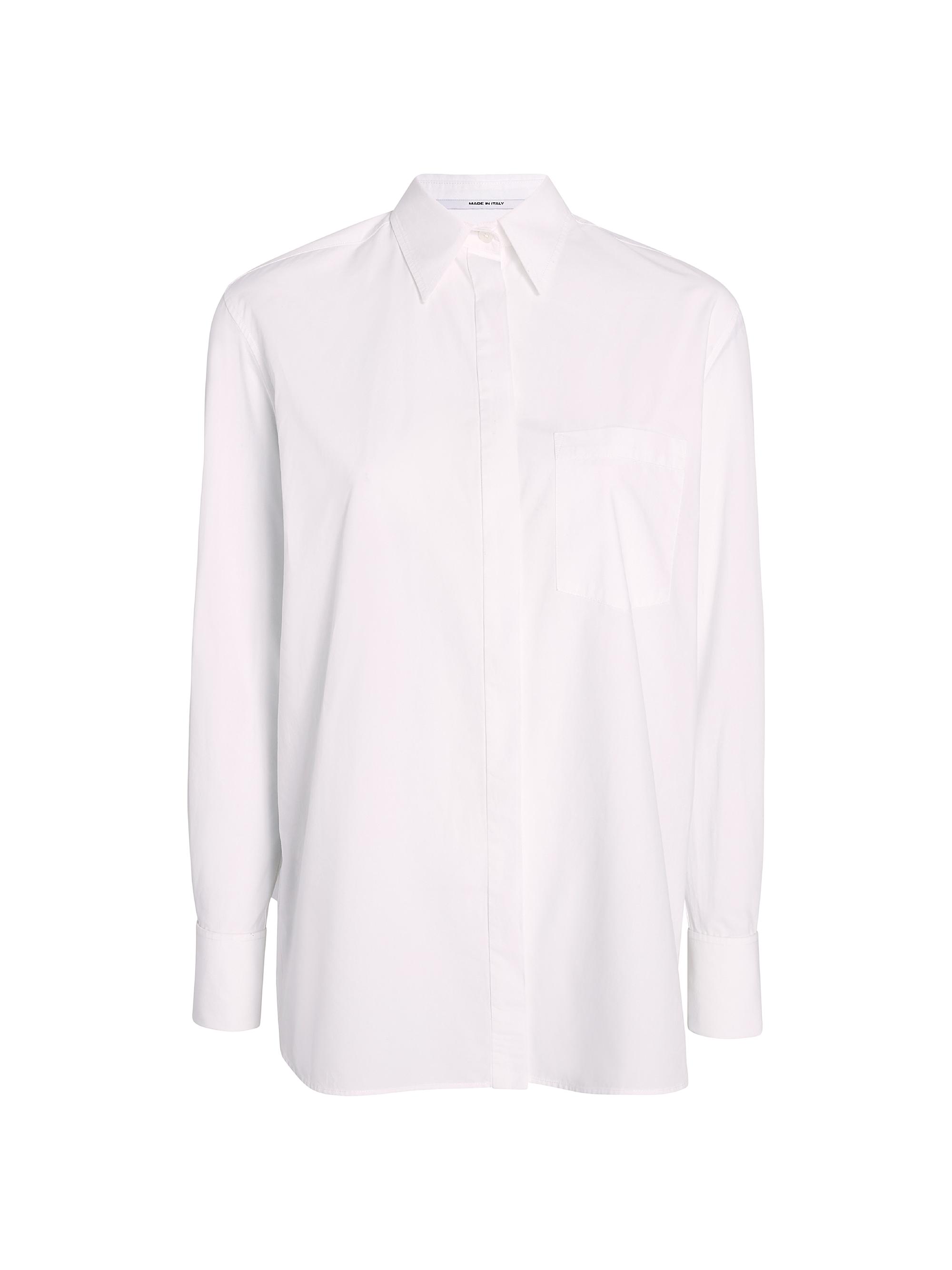 Another Tomorrow Women's Cotton Oversized Shirt - White