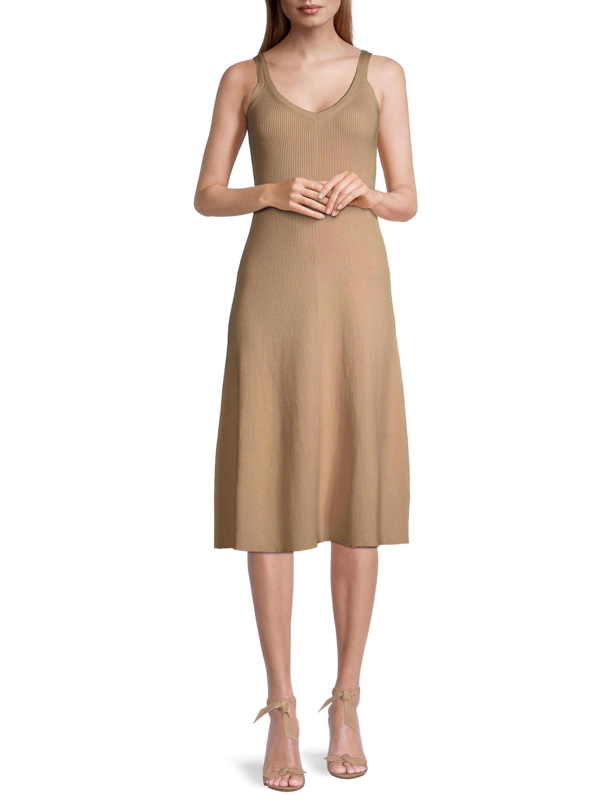 strapless open back dress Gratuita Long Sleeve Rib Maxi Dress | Cream | Womens main image 1