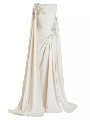 zuhair murad bead embroidered tea length dress