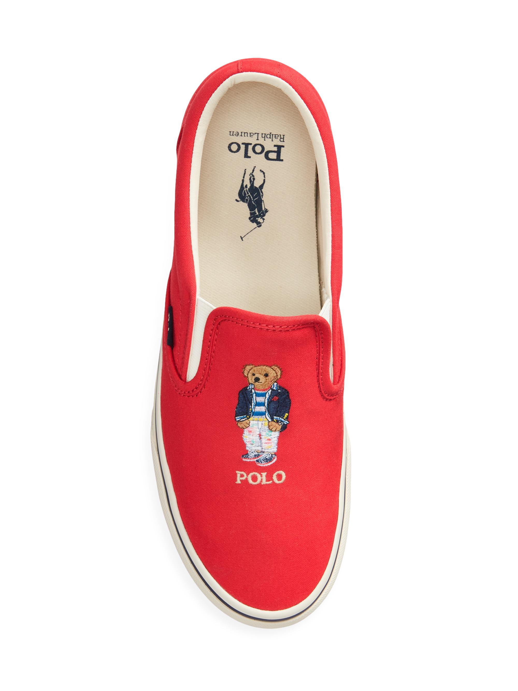 Polo Ralph Lauren Polo Bear Keaton Slip On Sneaker Shoes Men\'s red Size 10 Polo Ralph Lauren Keaton Polo Bear Canvas Sneakers | Saks  main image 4