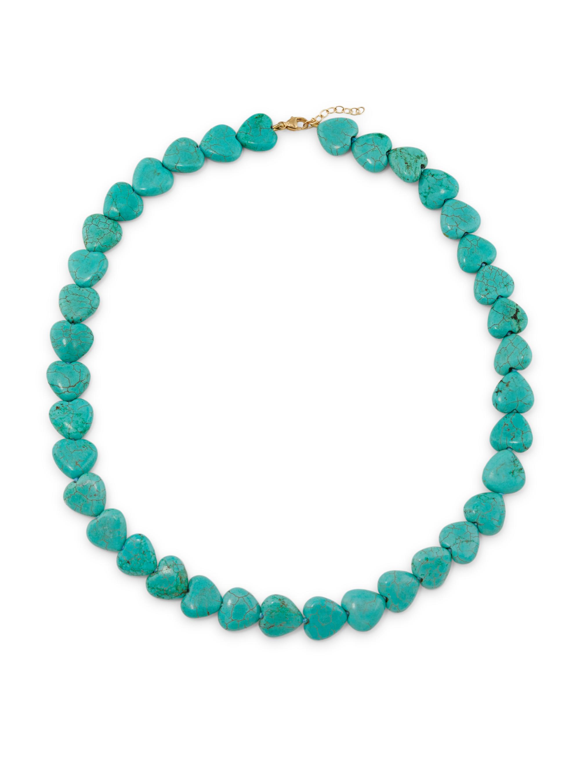 Jia Jia Women's Oracle Malachite Heart Necklace - Turquoise