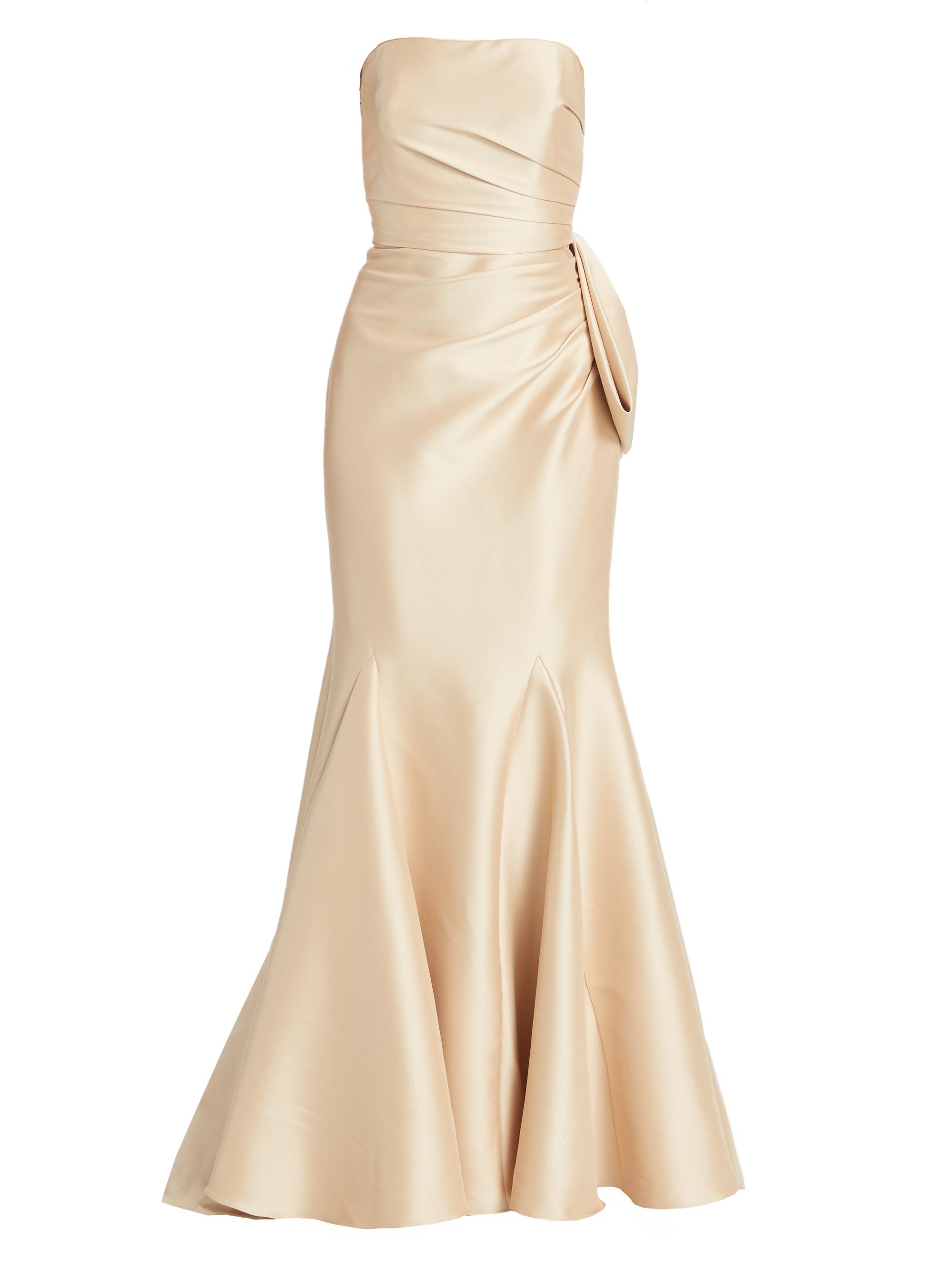 Badgley Mischka Women's Mikado Bow Mermaid Gown - Gold