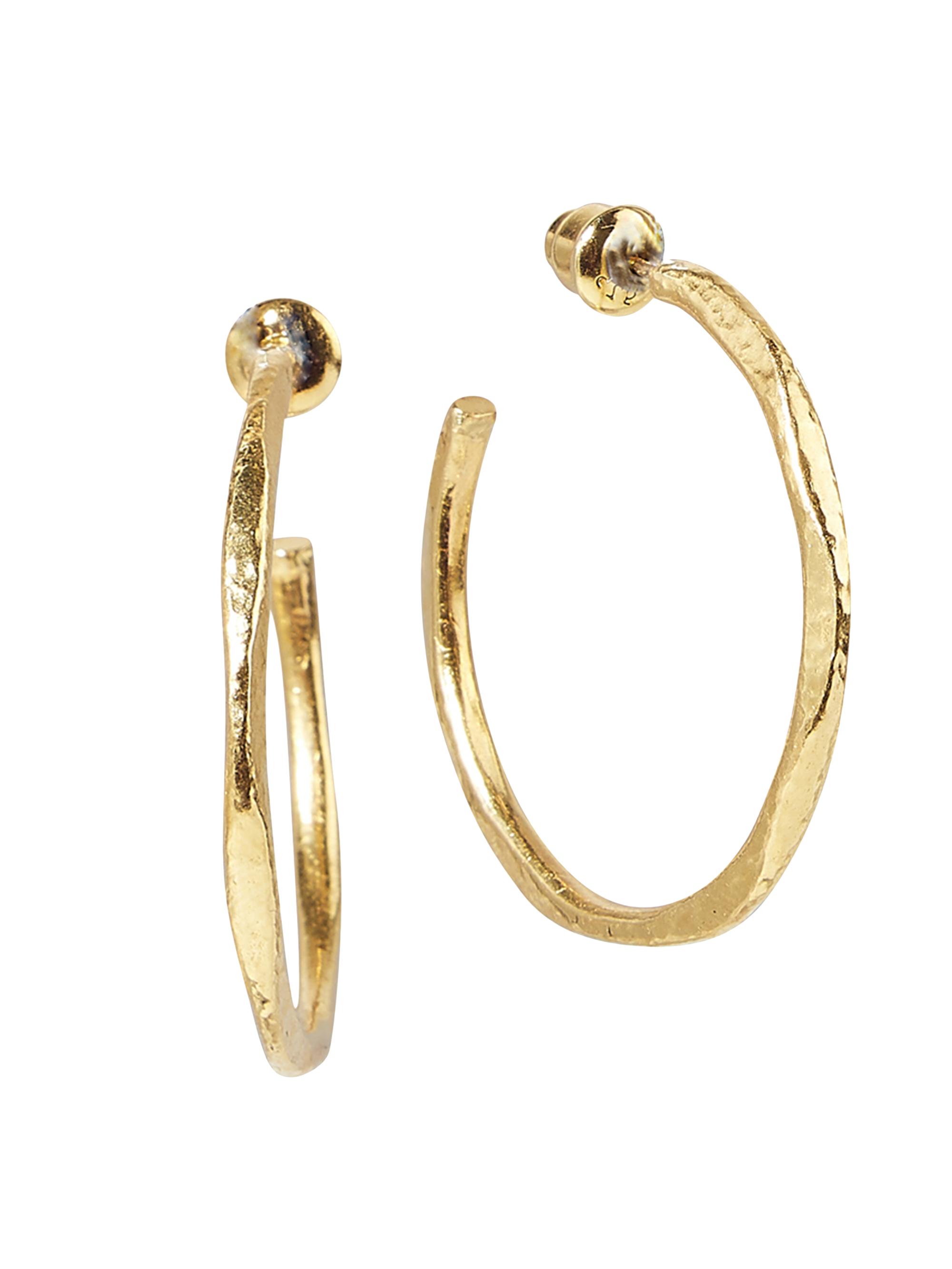 Gurhan Women's Thor  Hammered 24K Yellow Gold Hoops