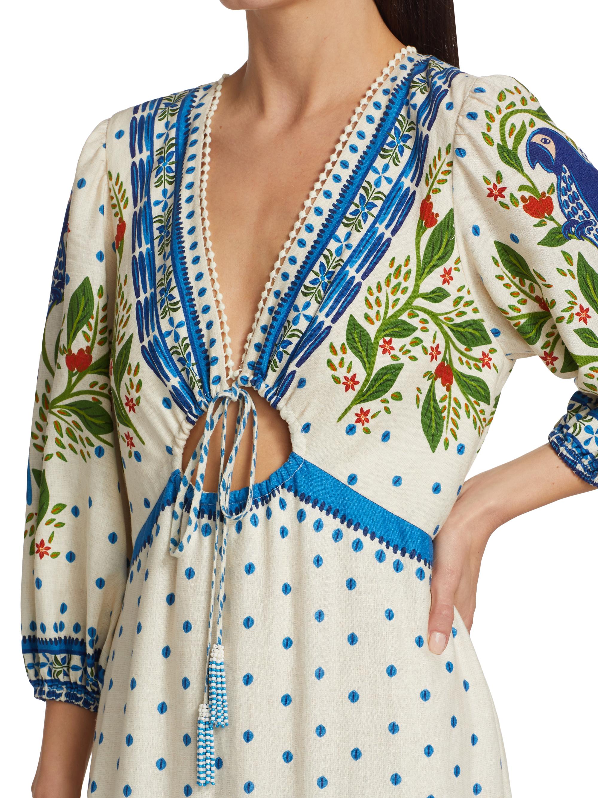 Farm Rio Macaw Flight Tiered Maxi Dress
