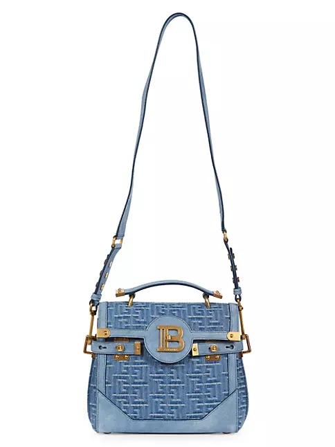 Fendi Baguette Denim Crossbody Bag in Blue