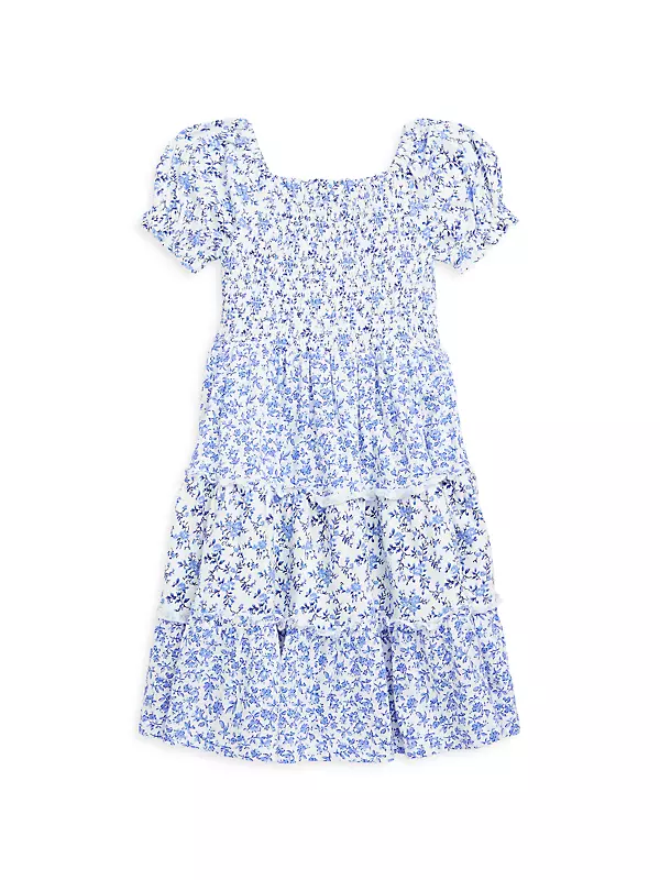 Little Girl's & Girl's Floral Smocked Cotton Dress