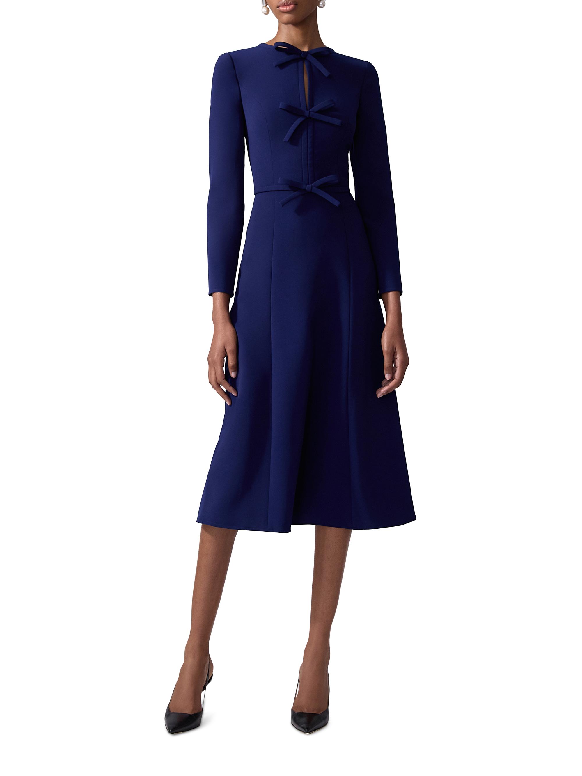 Carolina Herrera Icon Triple Bow Midi-Dress | Saks Fifth Avenue