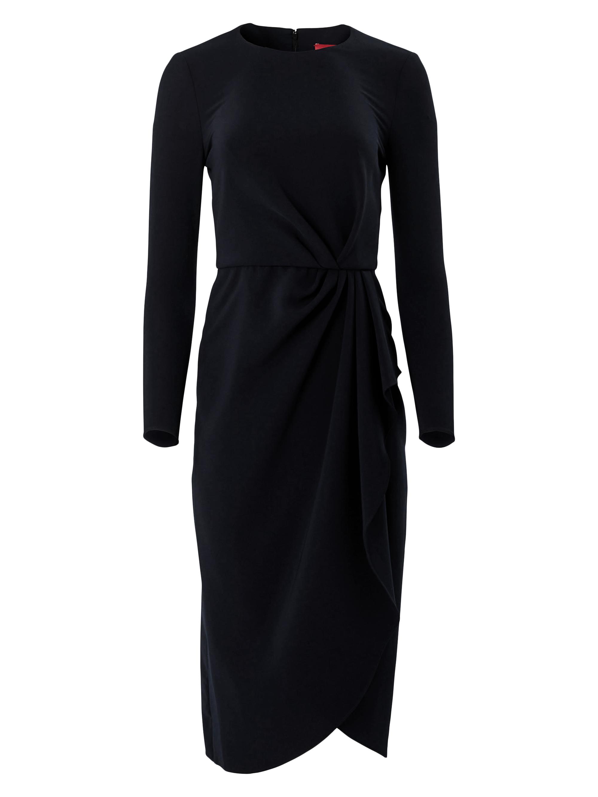 Carolina Herrera Women's Draped Long-Sleeve Midi Dress - Black