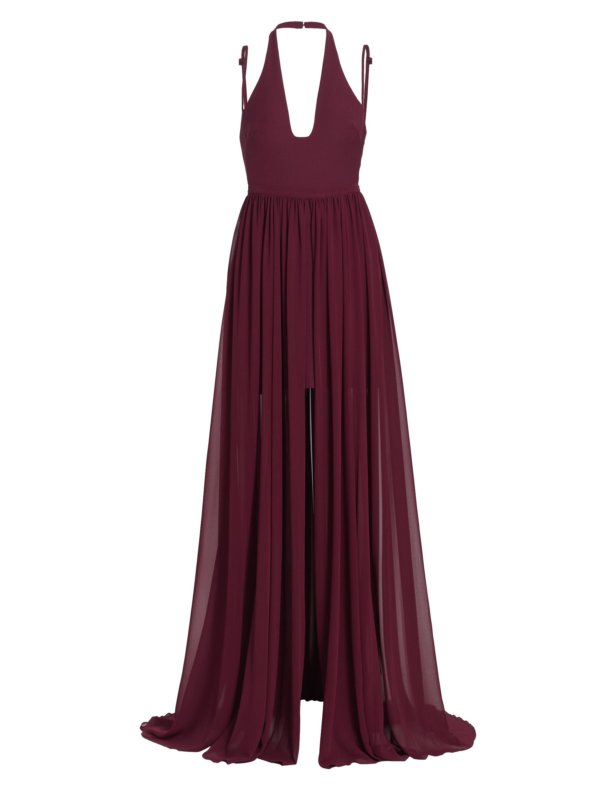 Vera Wang Bride Women's Briele Body-Con Layered Gown - Burgundy