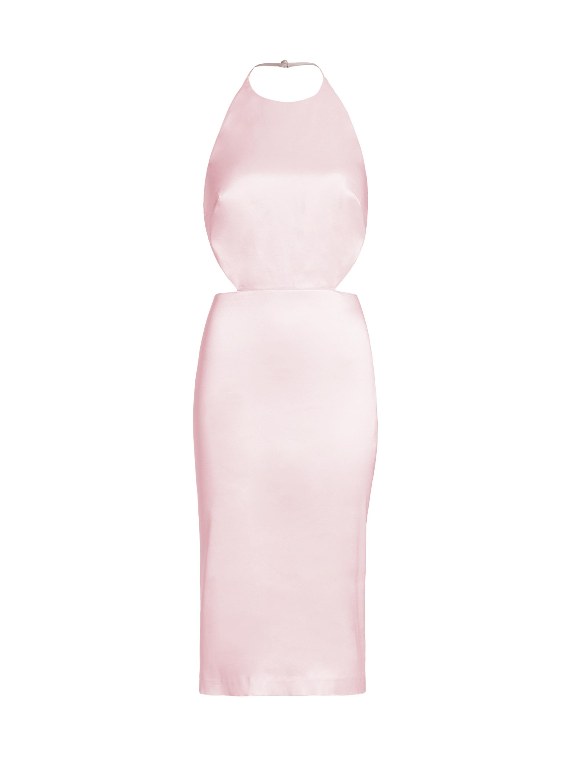 Vera Wang Bride Women's Clotilde Satin Waist Cut-Out Dress - Pale Pink