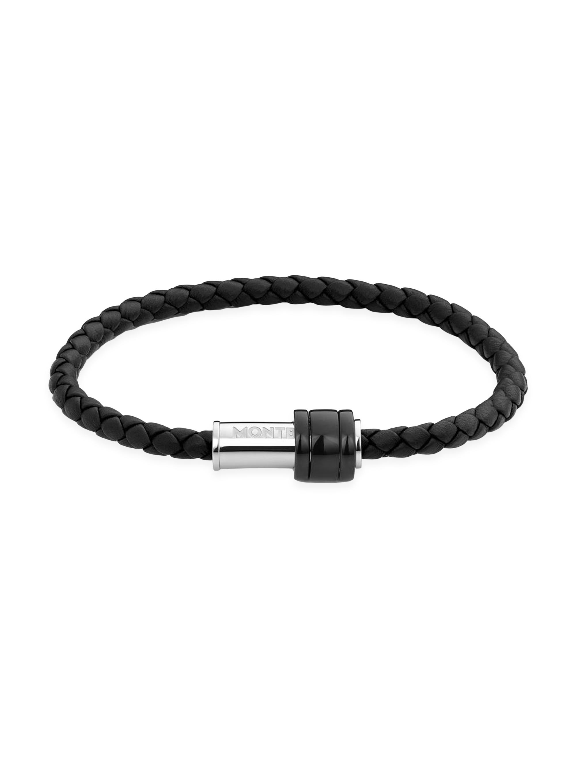 Montblanc Men's Woven Meisterstuck Bracelet - Black Silver
