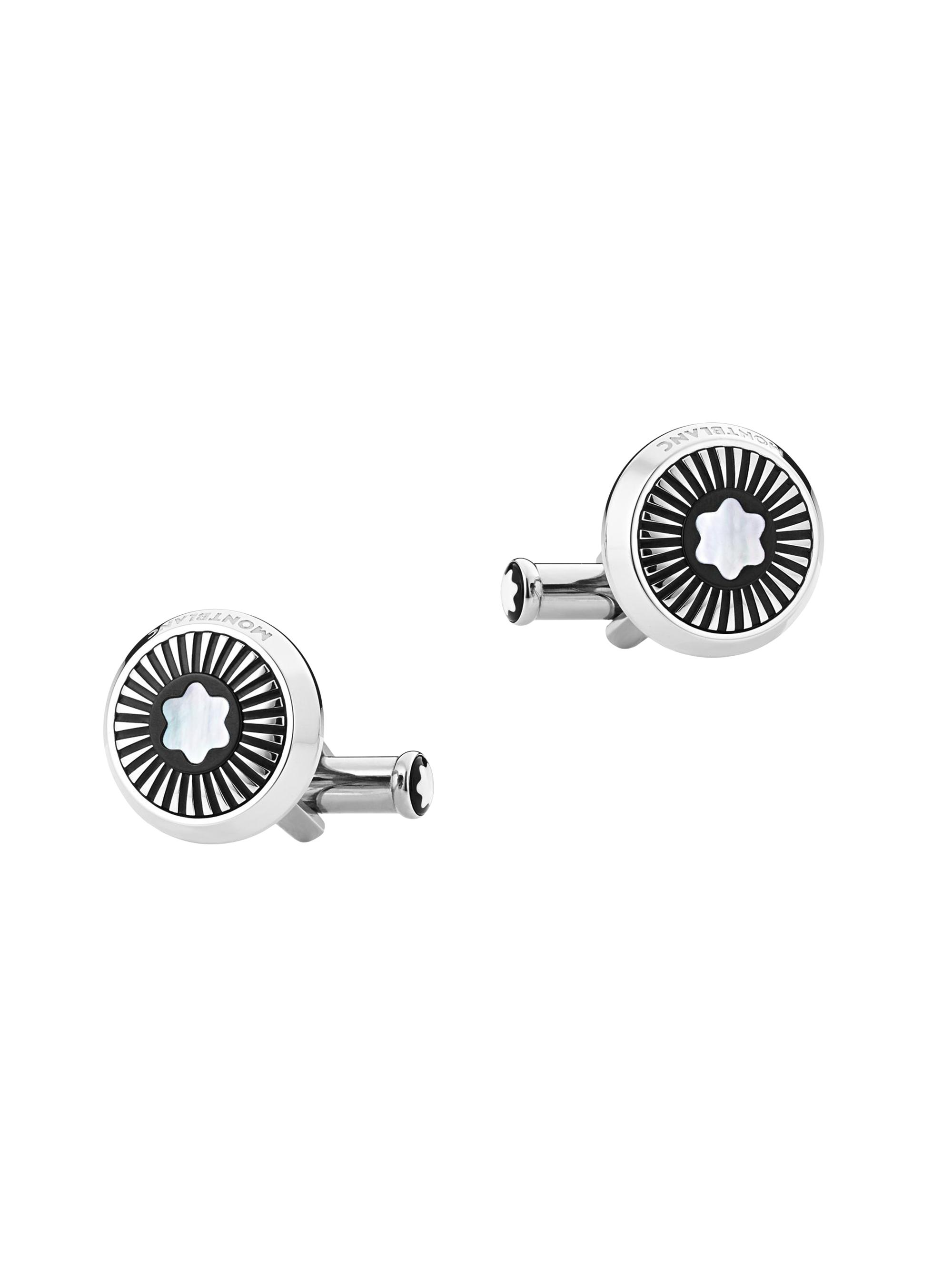 Montblanc Men's  Star Rays Cufflinks - Silver Black