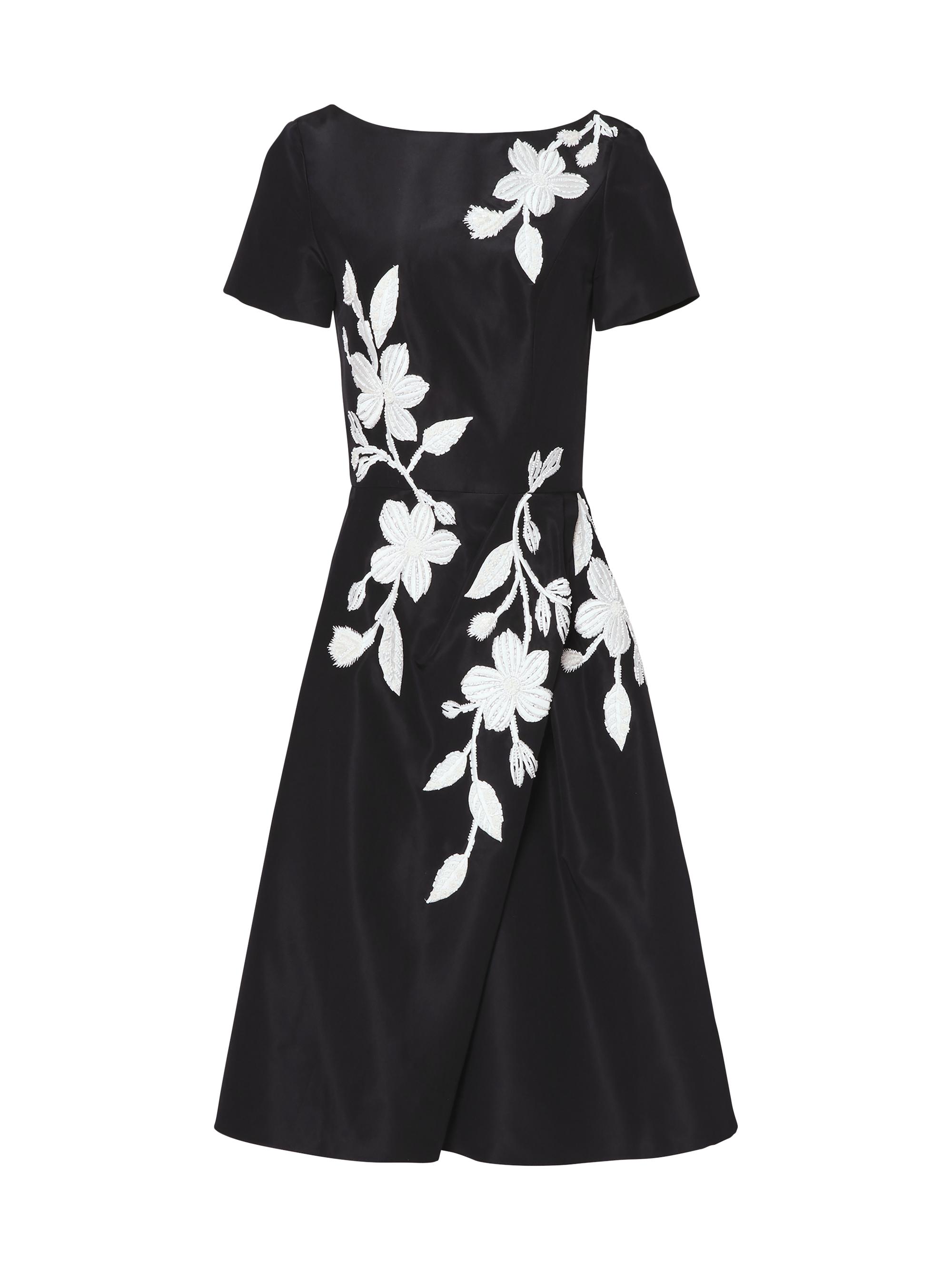 sachin and babi light blue dress Carolina Herrera Floral Print Midi Length Dress in Black, Women's US 2 main image 1
