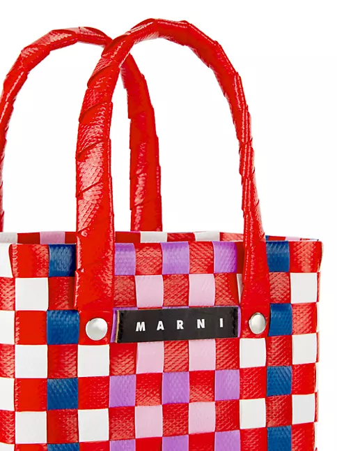 Marni Market Micro Basket Bag In China Red