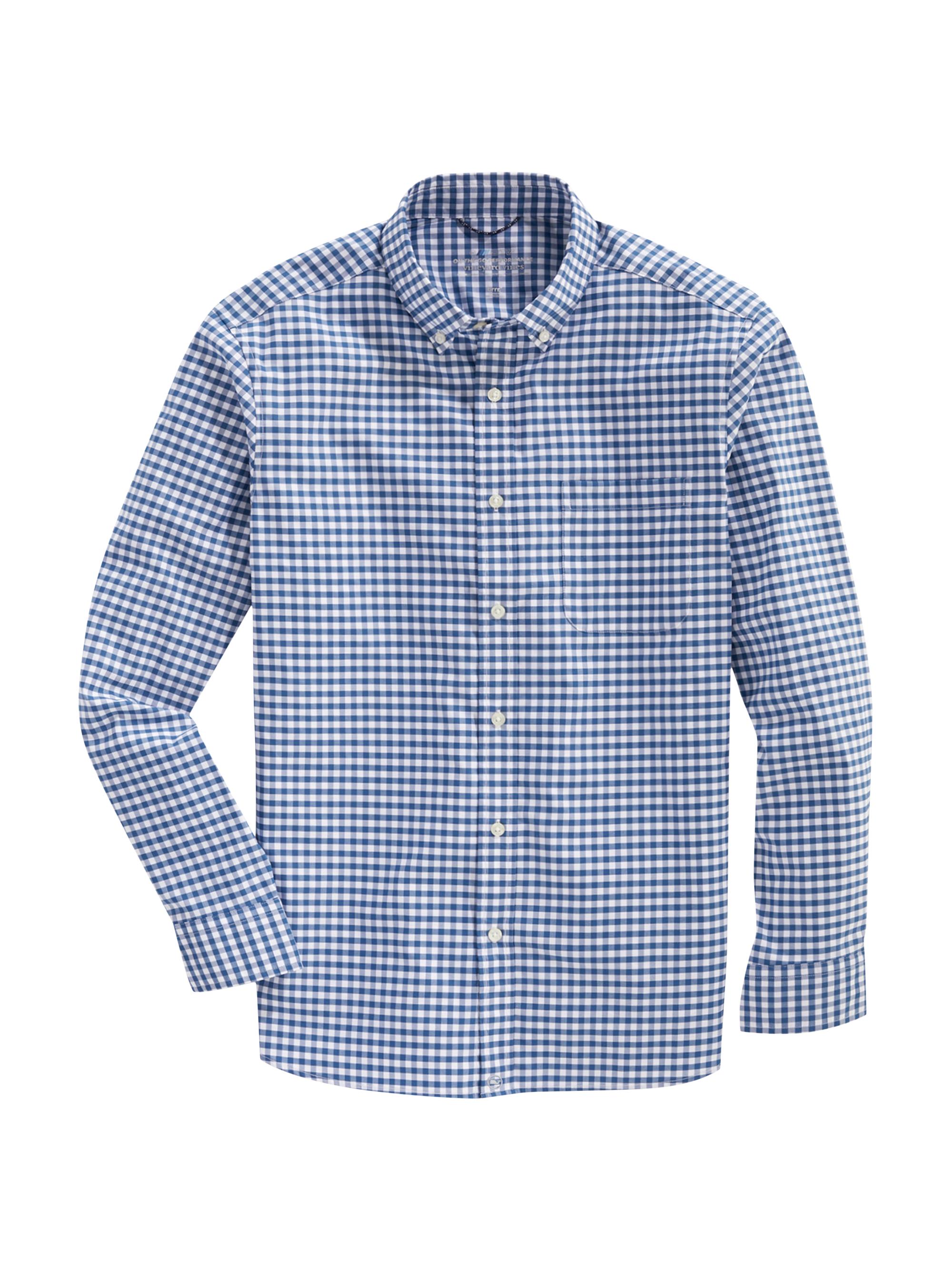 Vineyard Vines Men's On-The-Go Brrr Gingham Shirt - Newport Blue