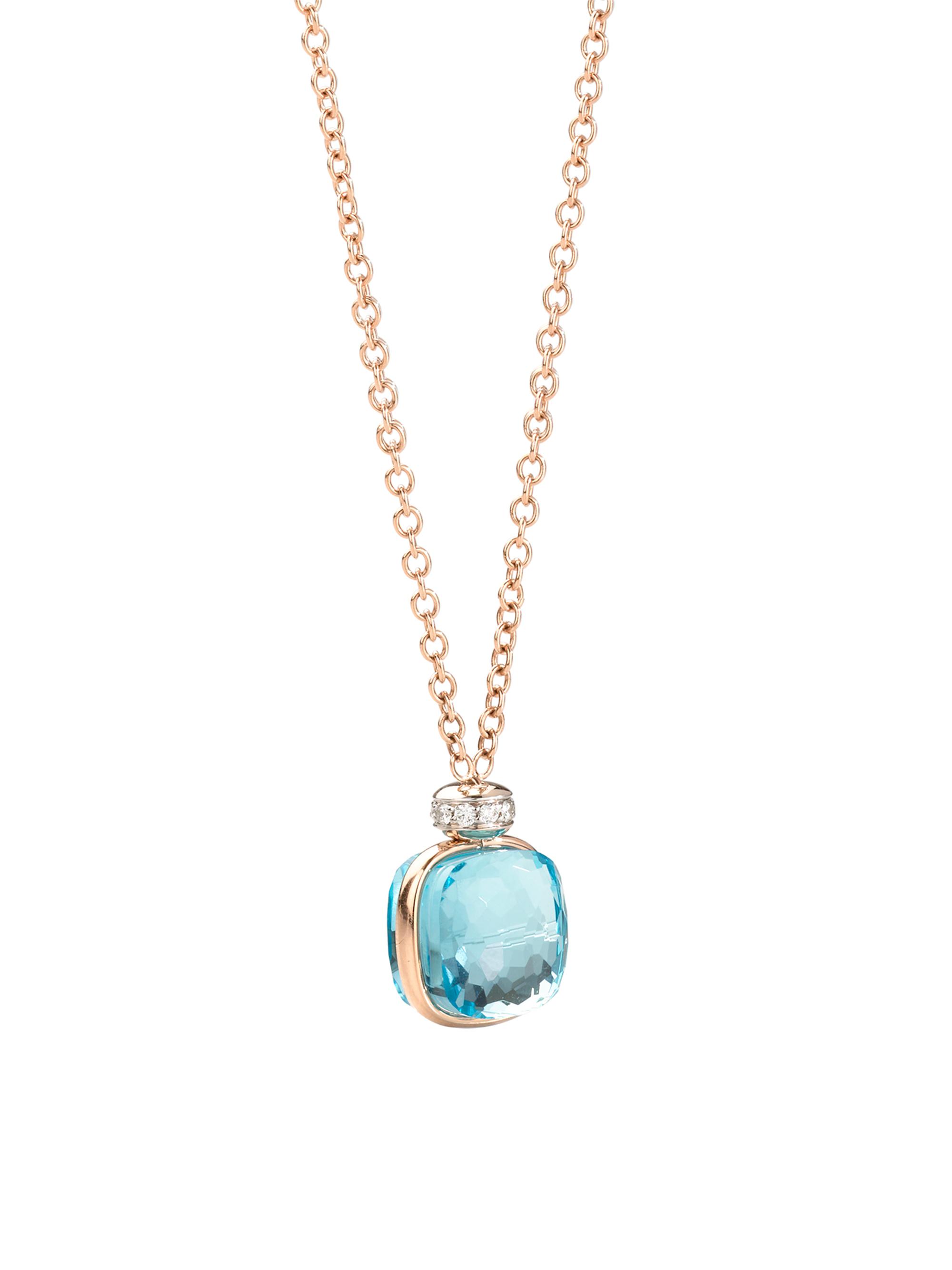 Pomellato Women's Nudo Two-Tone 18K Gold, Sky Blue Topaz & Diamond Necklace