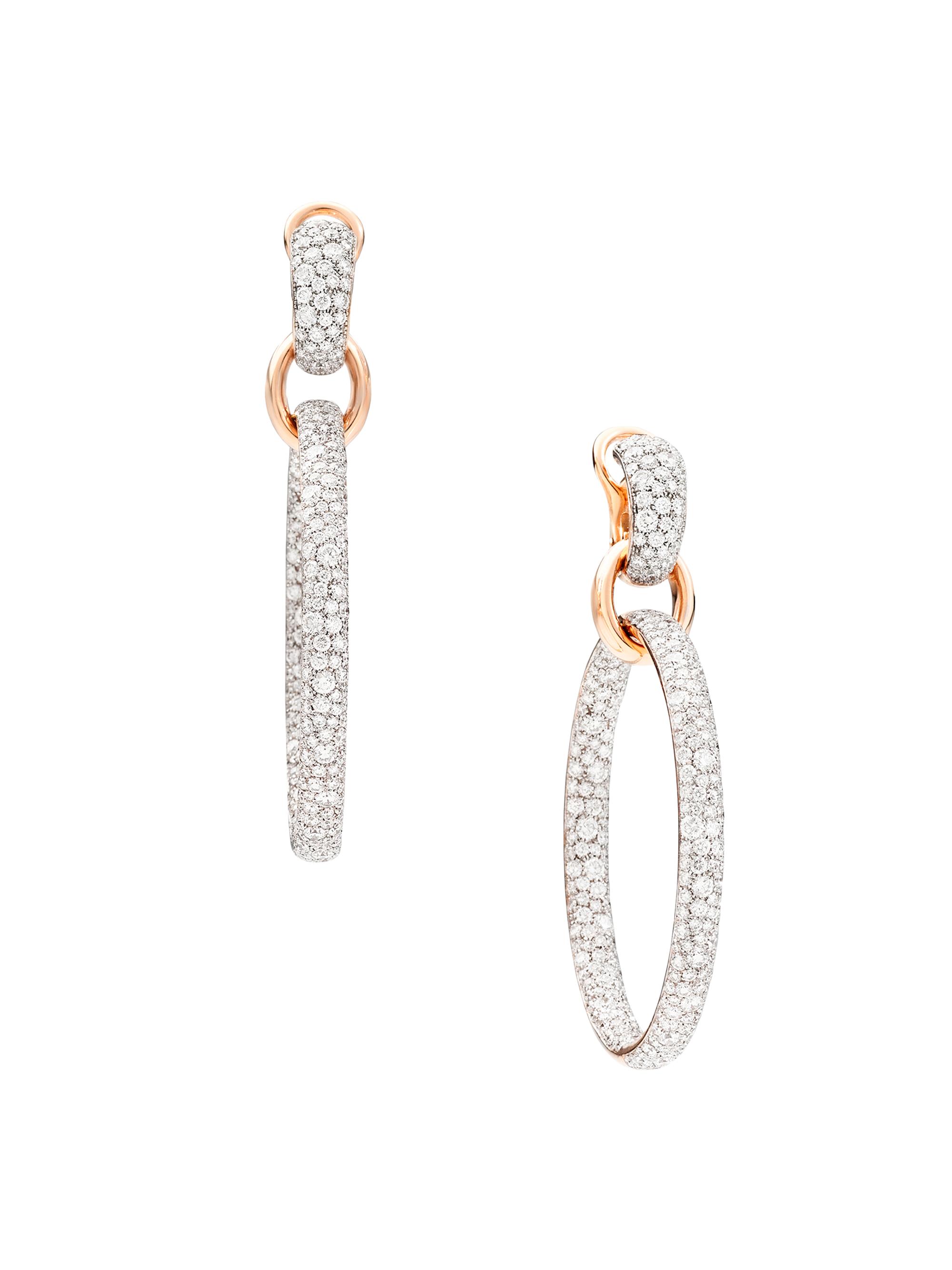 Pomellato Women's Iconica 18K Rose Gold & Diamond Drop Hoop Earrings