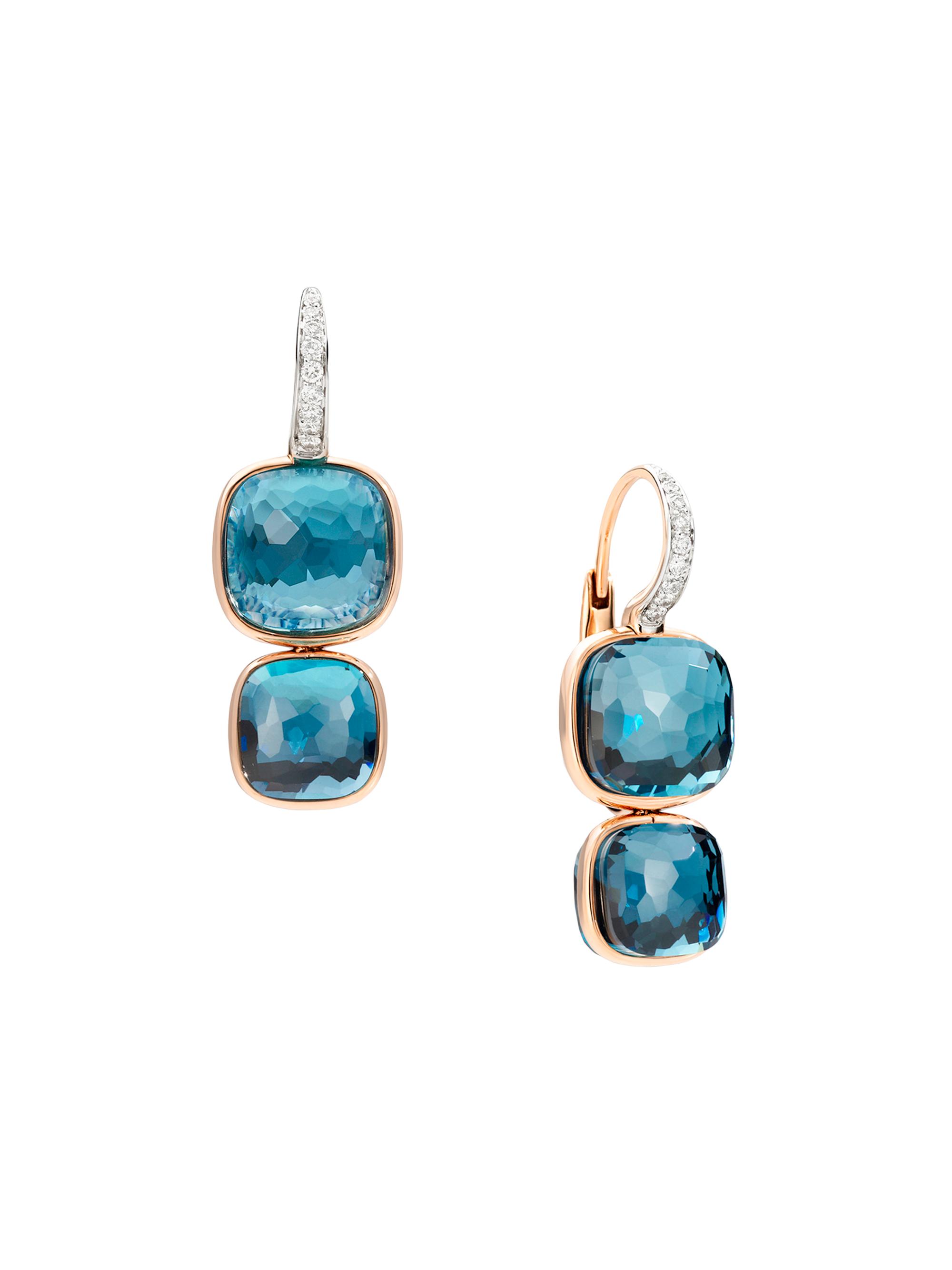 Pomellato Women's Nudo 18K Rose Gold, London Blue Topaz & Diamond Drop Earrings