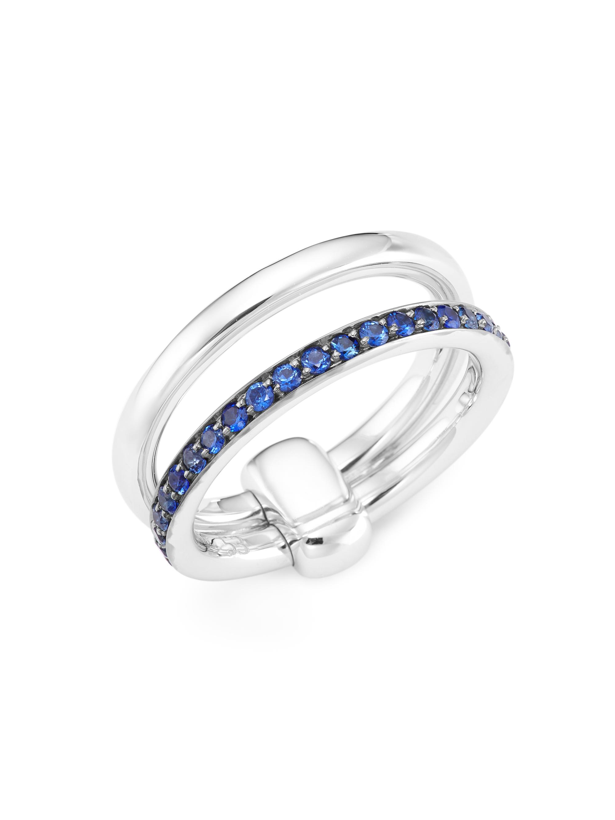 Pomellato Women's Iconica 1K White Gold & Blue Sapphire Ring