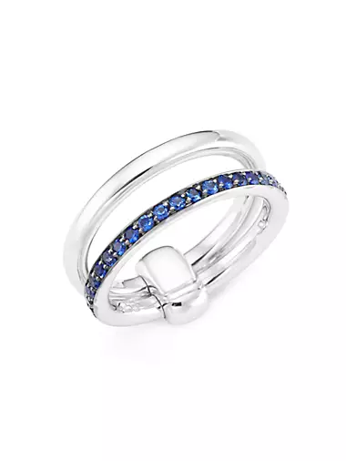Iconica 18K White Gold & Blue Sapphire Ring
