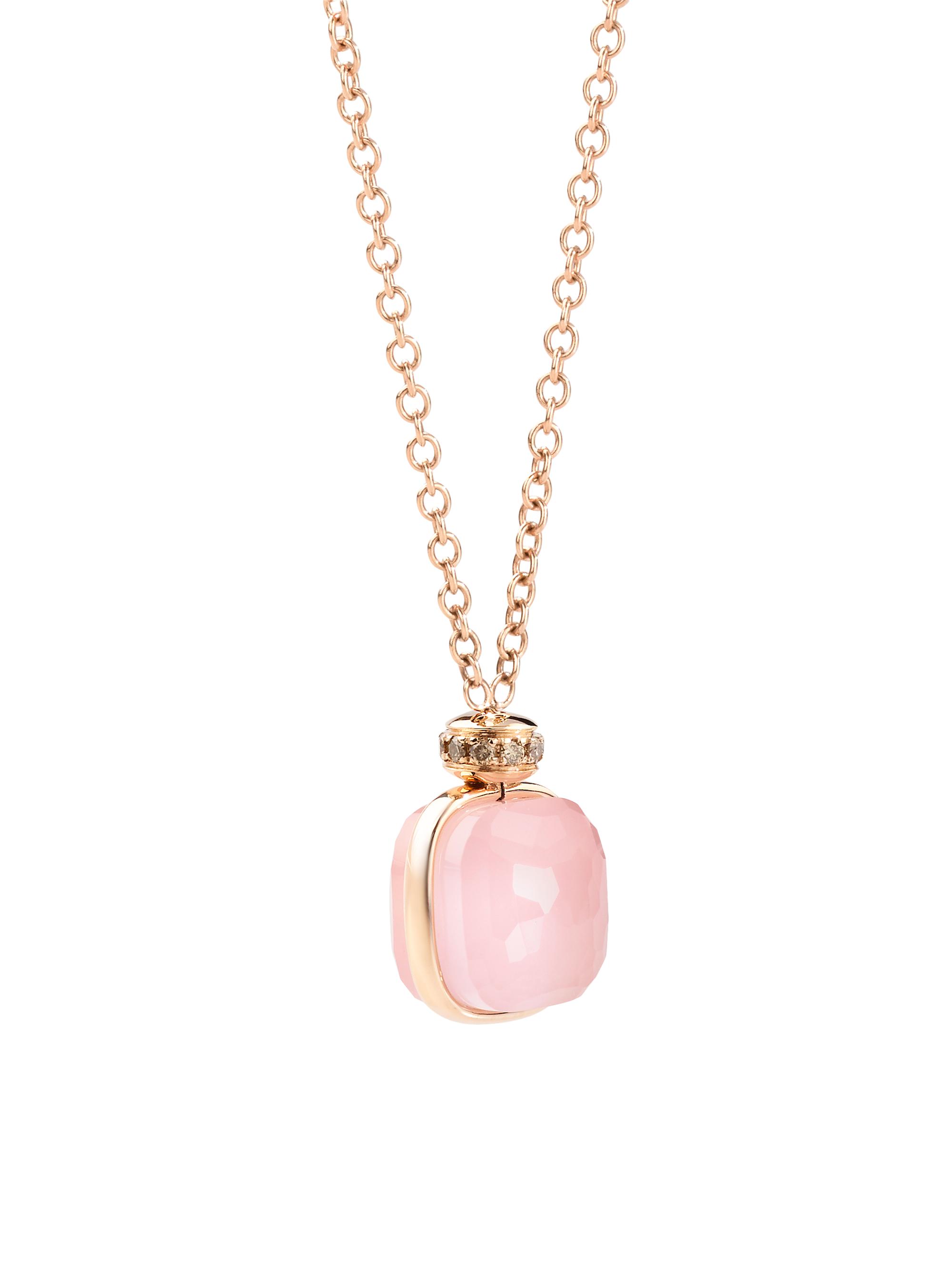 Pomellato Women's Nudo Classic 18K Rose Gold, Quartz, Chalcedony & Diamond Necklace