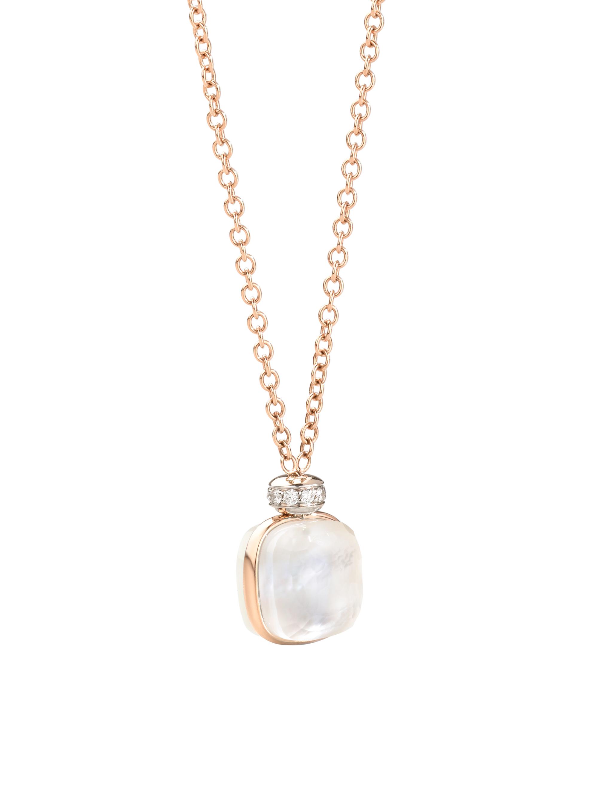 Pomellato Women's Nudo Two-Tone 18K Gold, White Topaz, Mother Of Pearl & Diamond Necklace