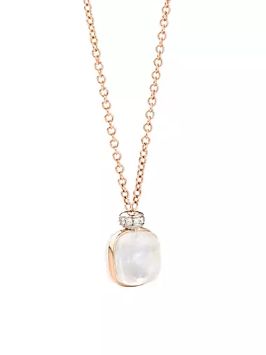 Nudo Two-Tone 18K Gold, White Topaz, Mother Of Pearl & Diamond Necklace