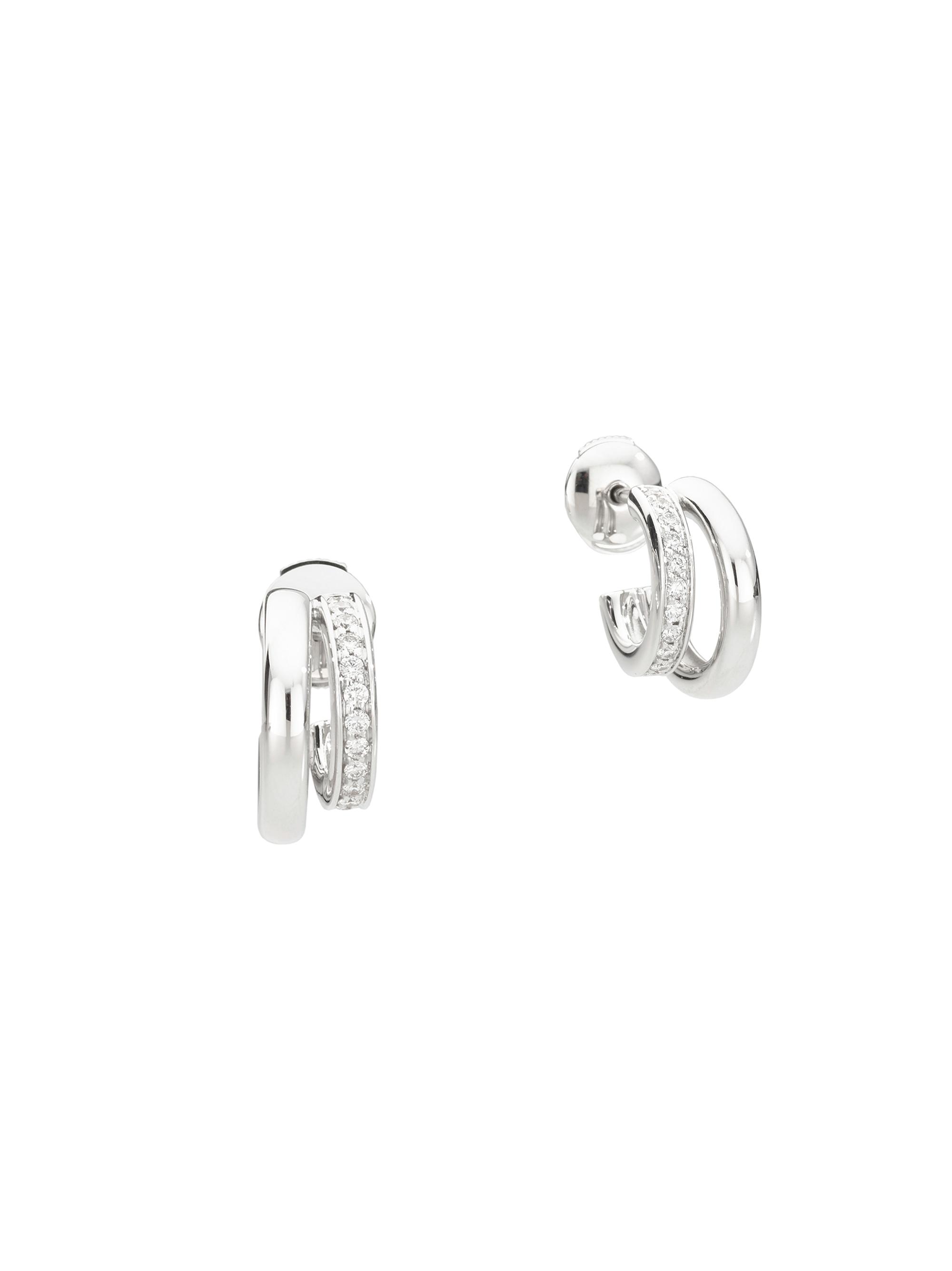 Pomellato Women's Iconica 18K White Gold & Diamond Layered Hoop Earrings