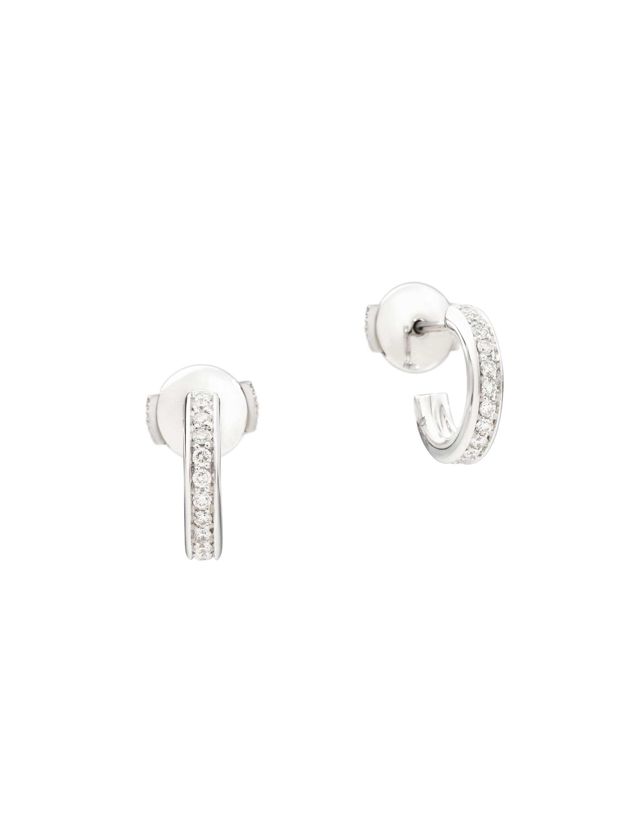 Pomellato Women's Iconica 18K White Gold & Diamond Hoop Earrings