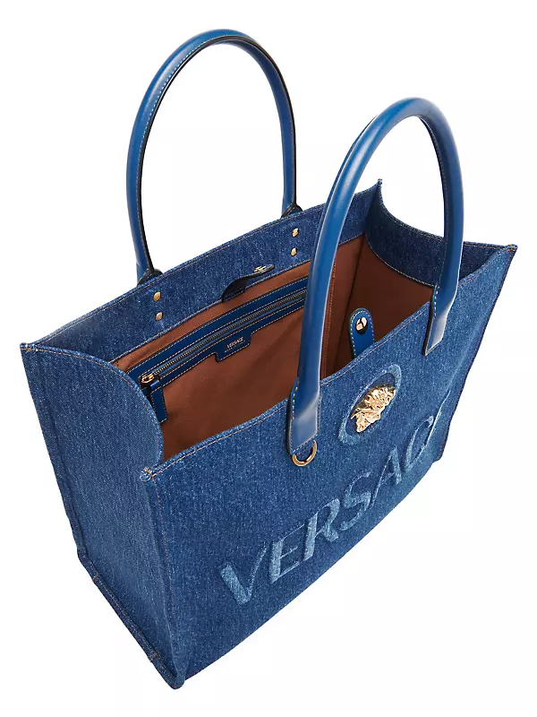 Versace Versace Allover Large Denim Tote Bag for Women