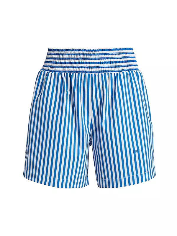 Shop Frame Cotton High-Waisted Boxer-Style Shorts