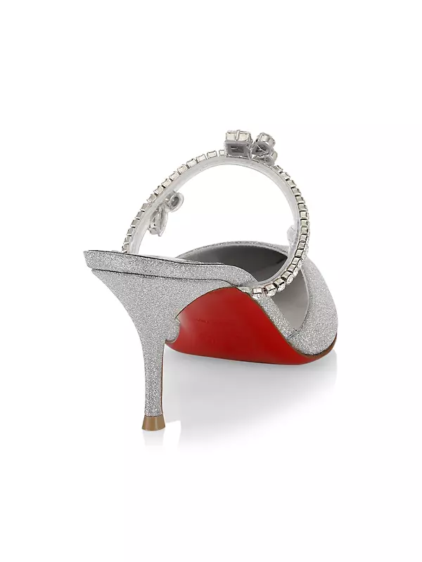 Christian Louboutin Crystal Bow Silk-Tie Red Sole Sandals