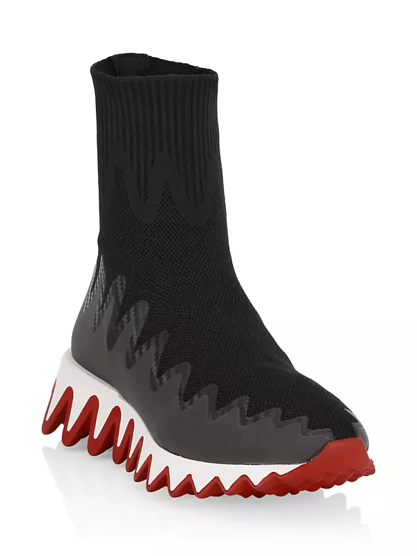 Christian Louboutin Kids' Mini Sharky Sock Sneaker Version Loubi