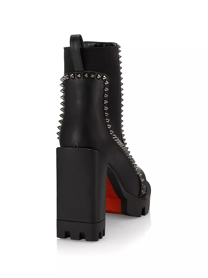 Christian Louboutin Out Line Spike Lug Leather Ankle Boots 70