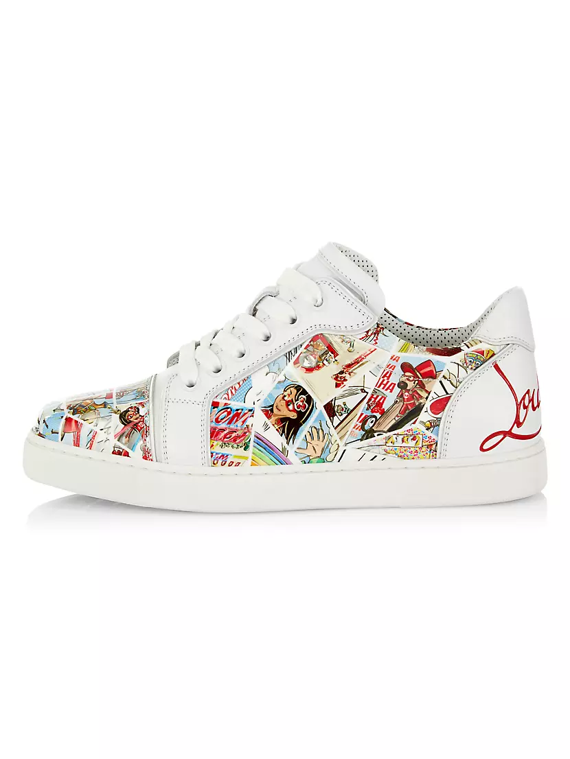 Christian Louboutin Lace-up Leather Elegant Style Low-Top Sneakers