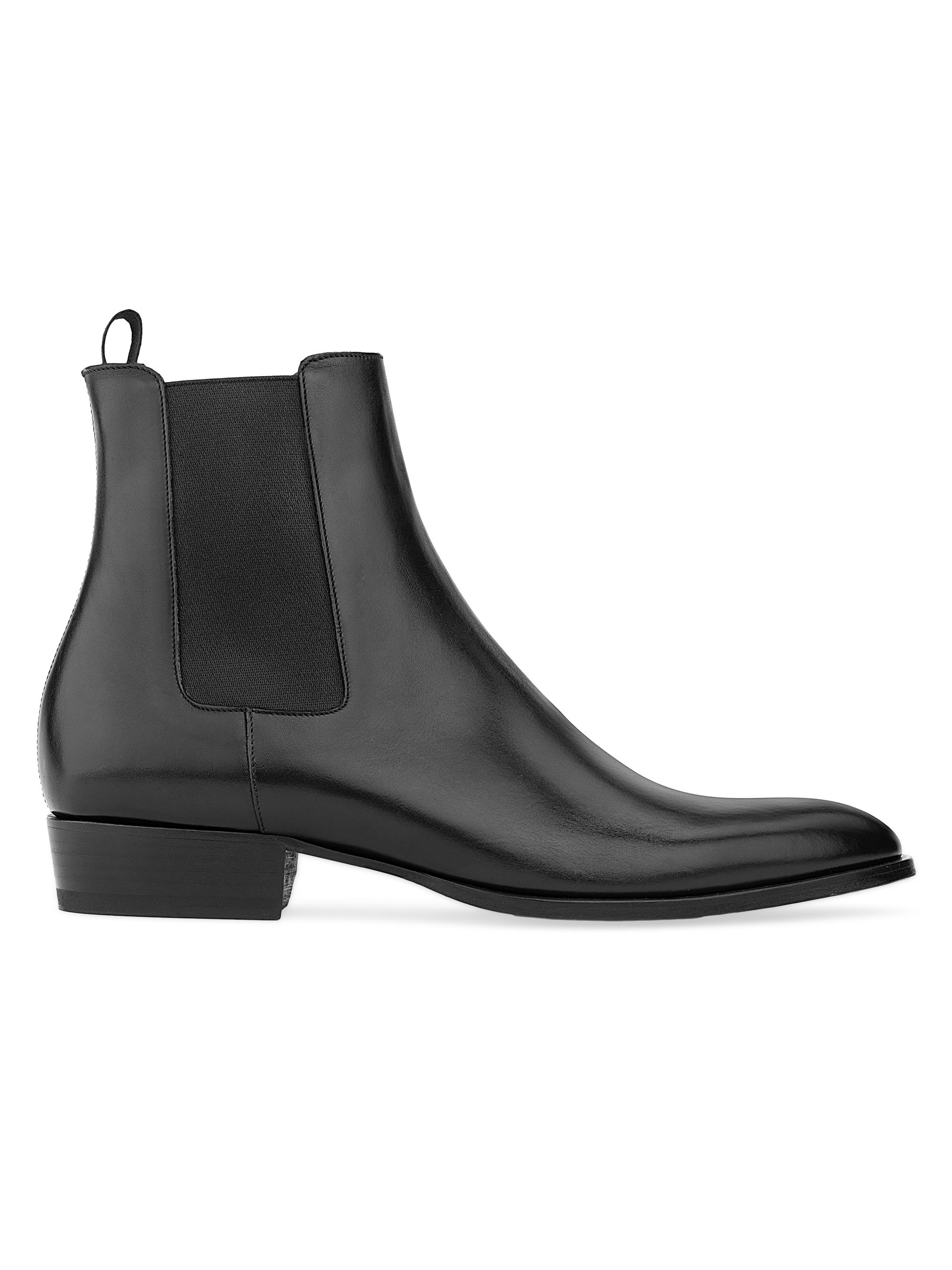 Saint Laurent Wyatt Chelsea Boots Men\'s 7US/40EU Black Nero Almond Toe 40 mm wyatt chelsea boots in smooth leather in Black | Saint  main image 2