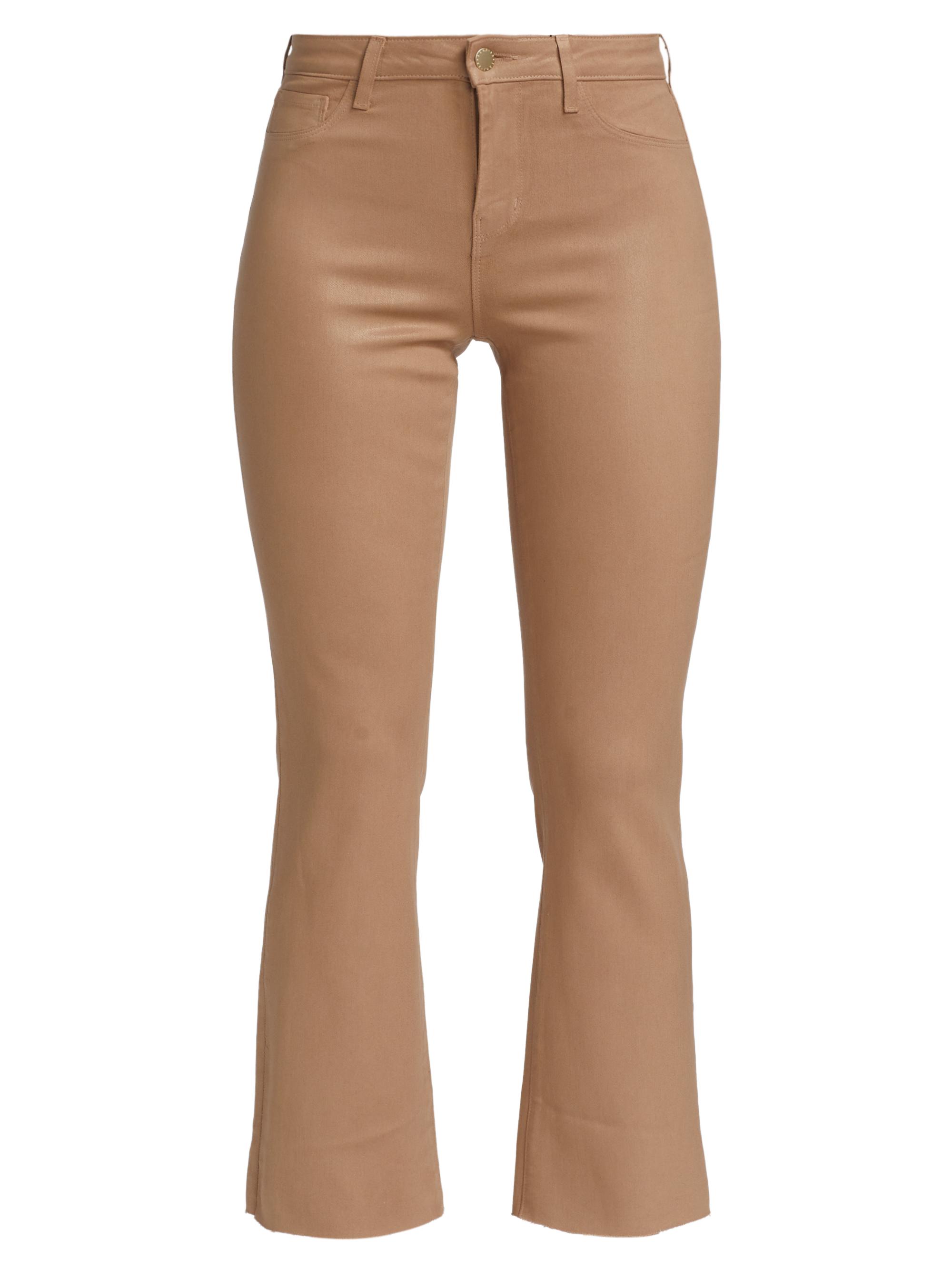L'AGENCE Women's Kendra Coated High-Rise Cropped Pants - Cappuccino Coated