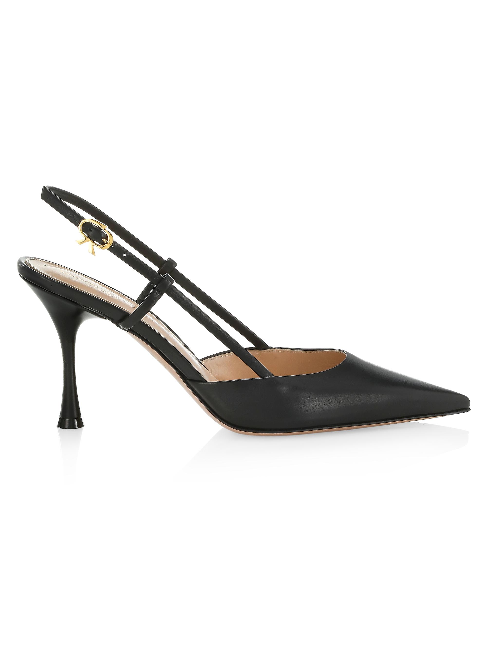 Gianvito Rossi Women's 85MM Leather Slingback Pumps - Black