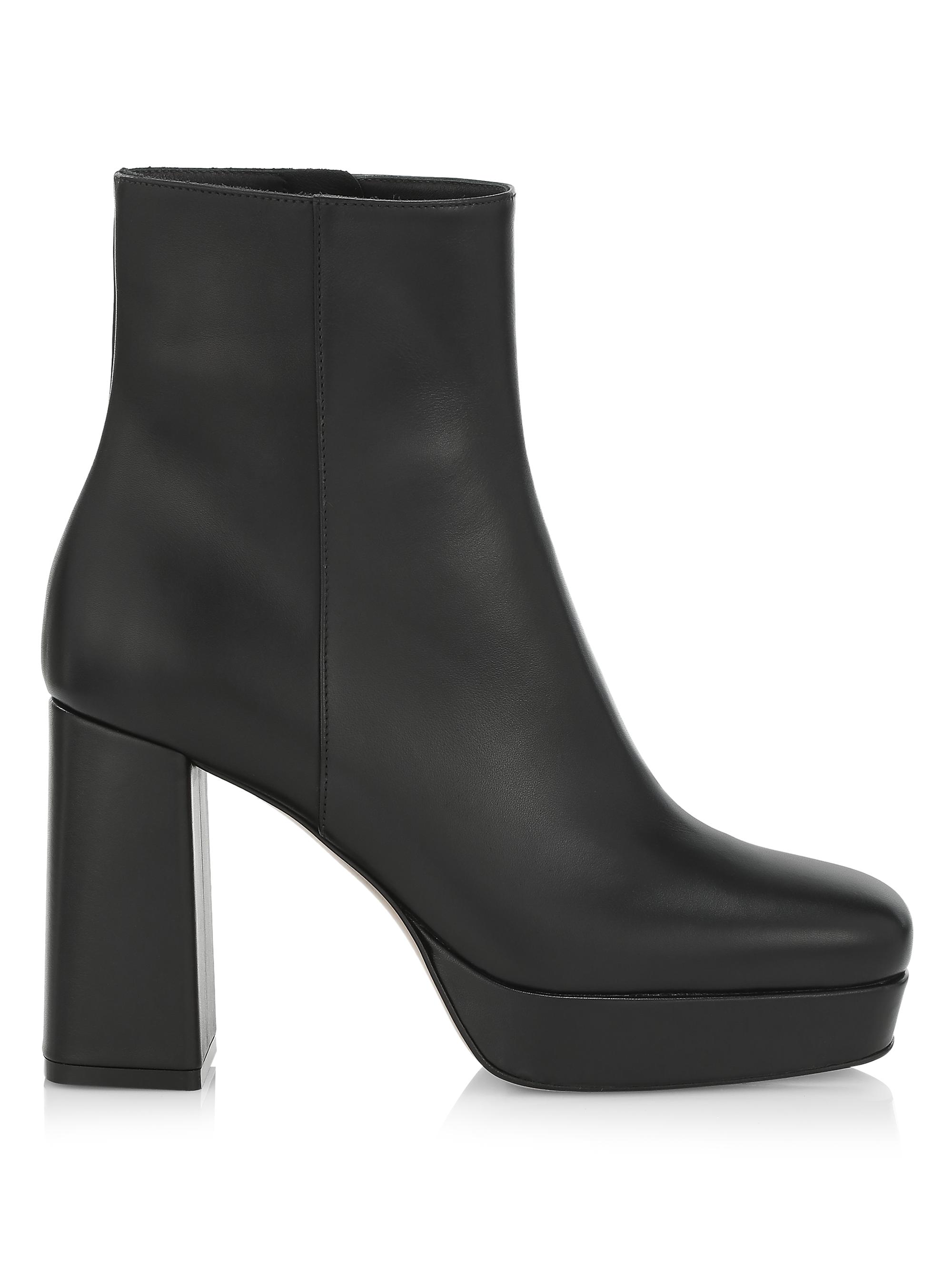 Gianvito Rossi Women's Glove Leather Platform Ankle Boots - Black
