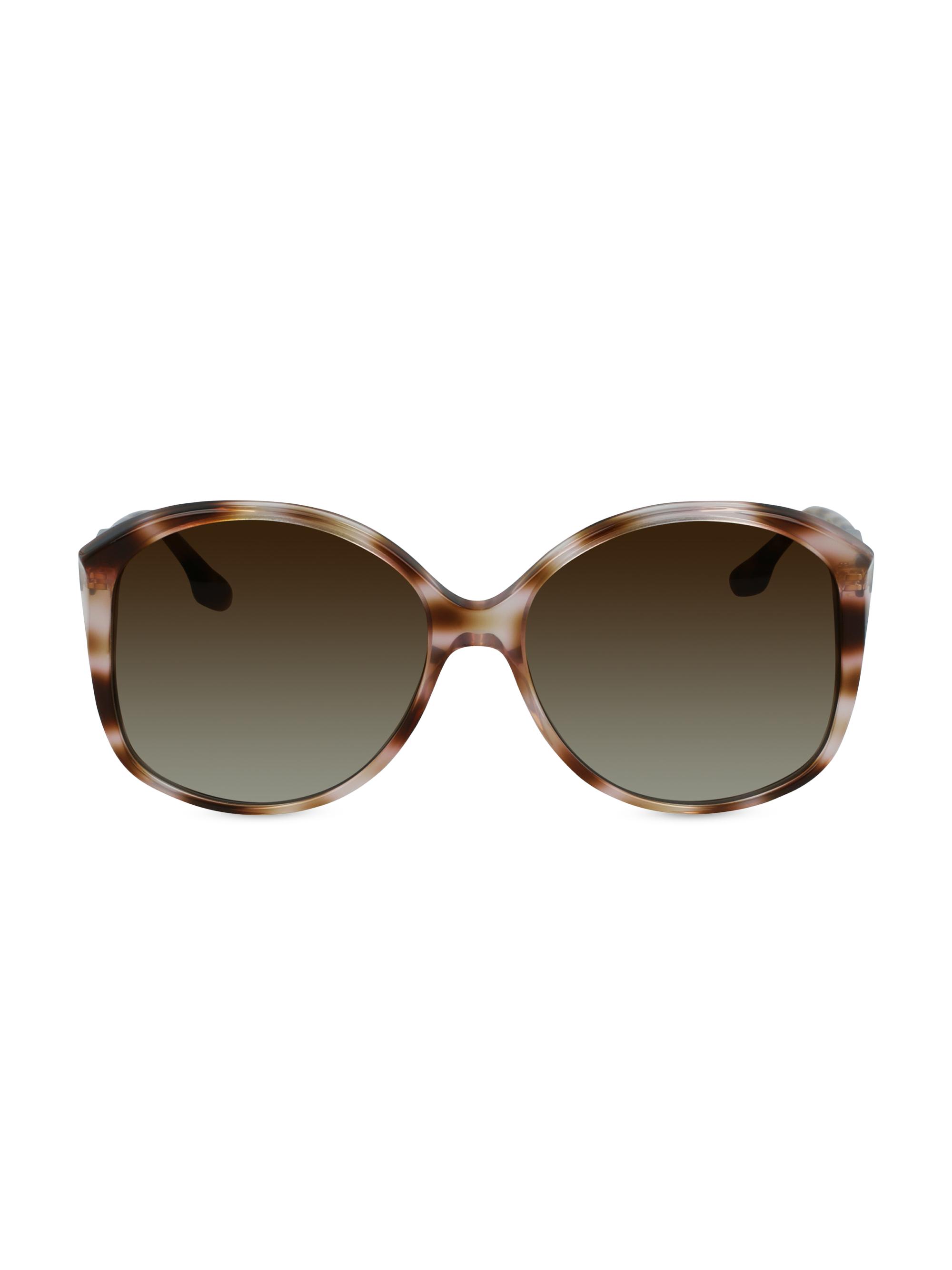 Victoria Beckham Women's 61MM Faceted Round Sunglasses - Havana Rose