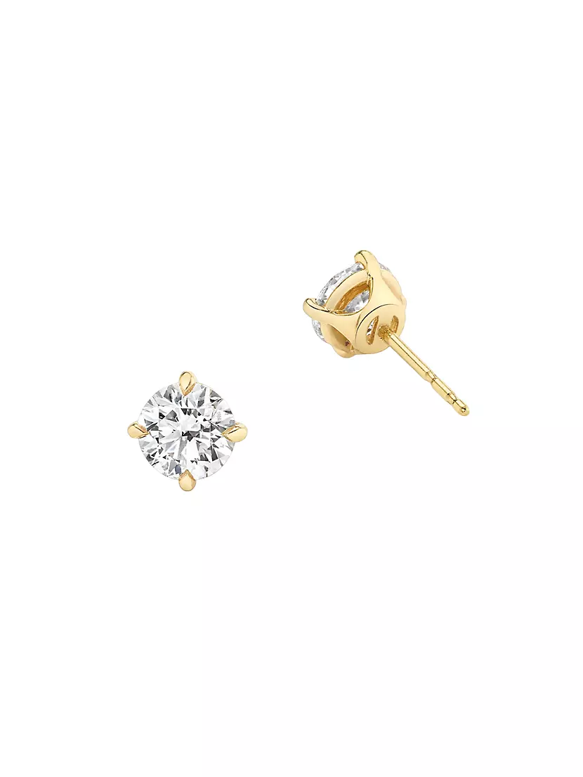Lightbox Round Lab-Created Diamond Ear Jackets in 14K Yellow Gold