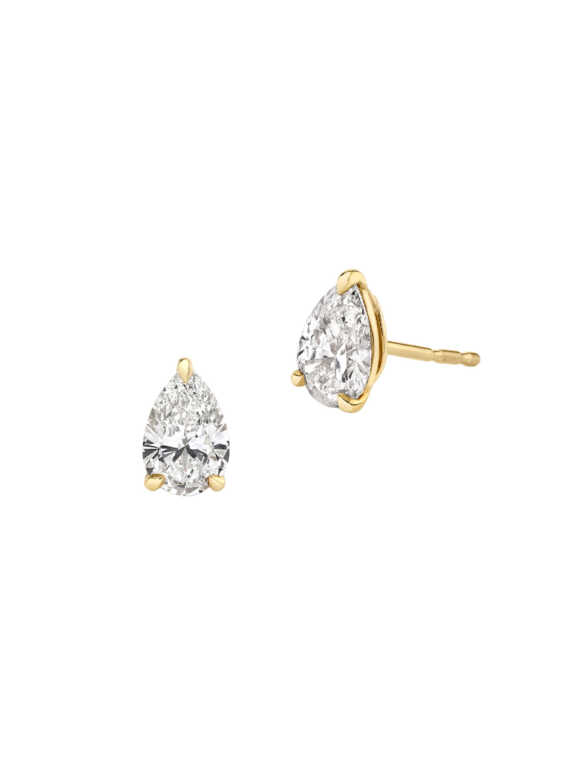 VRAI 14K Yellow Gold Pear-Cut TCW Lab-Grown Diamond