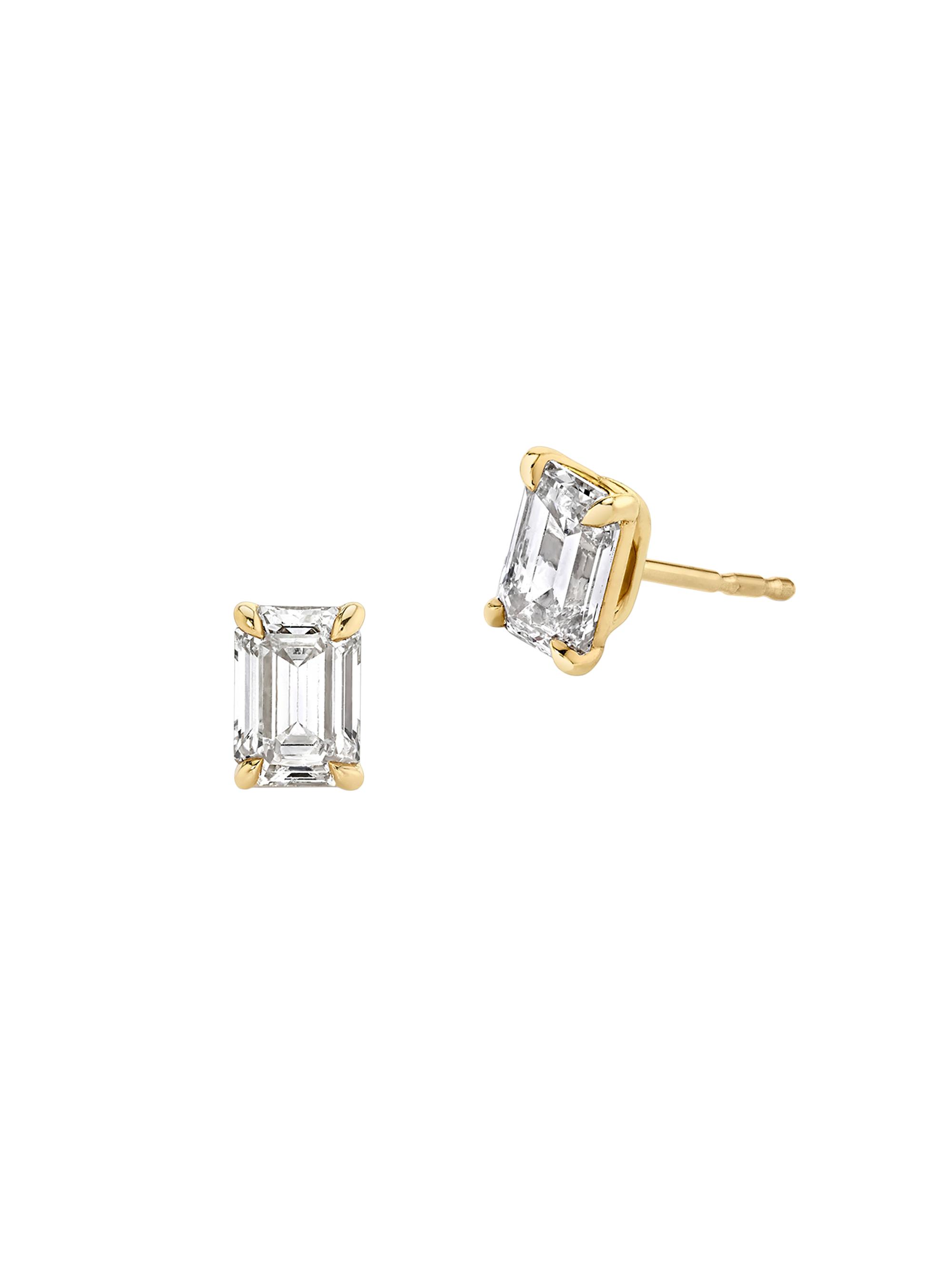 VRAI Women's 14K Yellow Gold & Emerald-Cut 1.00 TCW Lab-Grown Diamond Stud Earrings - Yellow Gold
