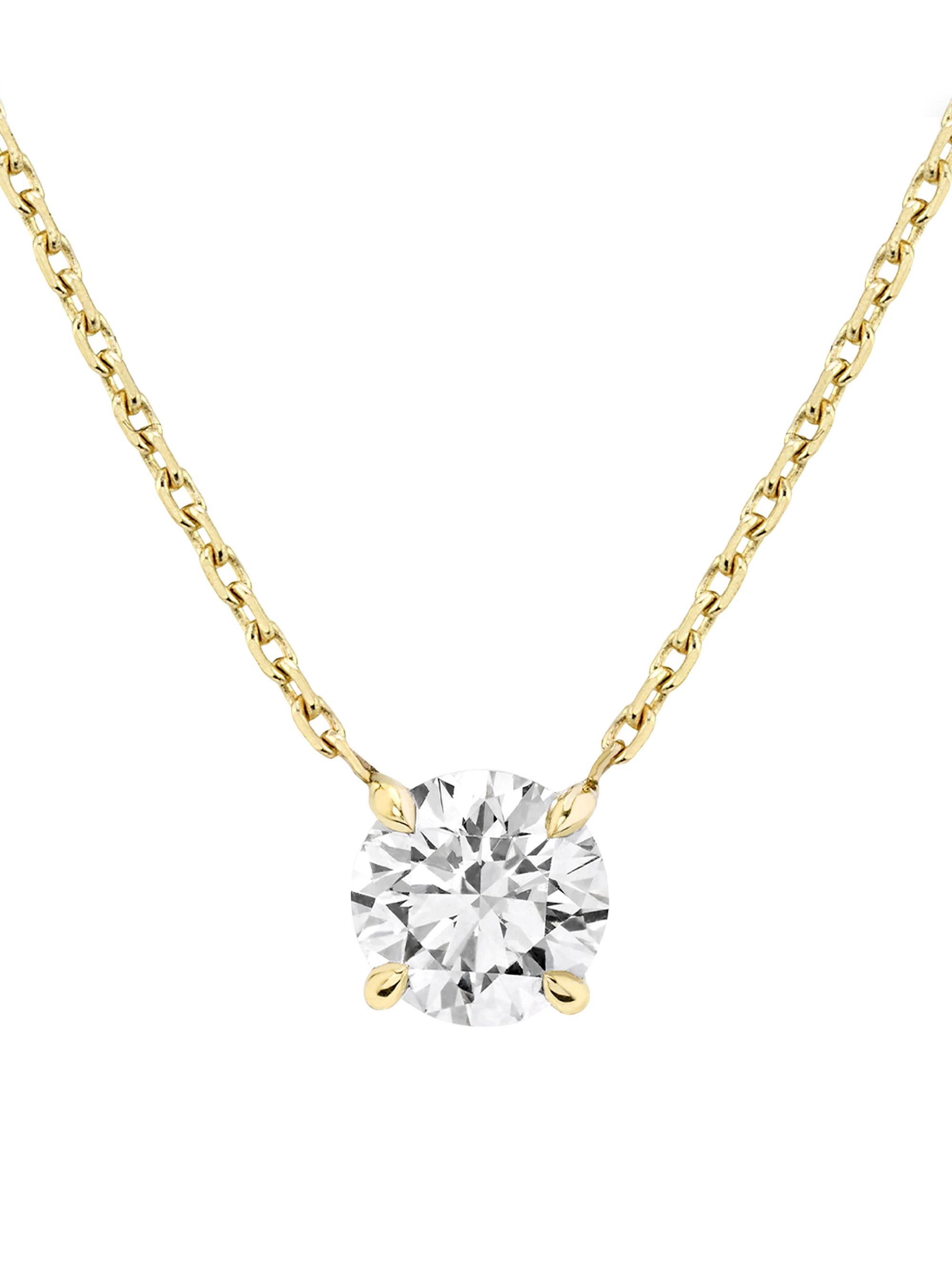 VRAI Women's 14K Yellow Gold & Round 0.75 TCW Lab-Grown Diamond Pendant Necklace - Yellow Gold
