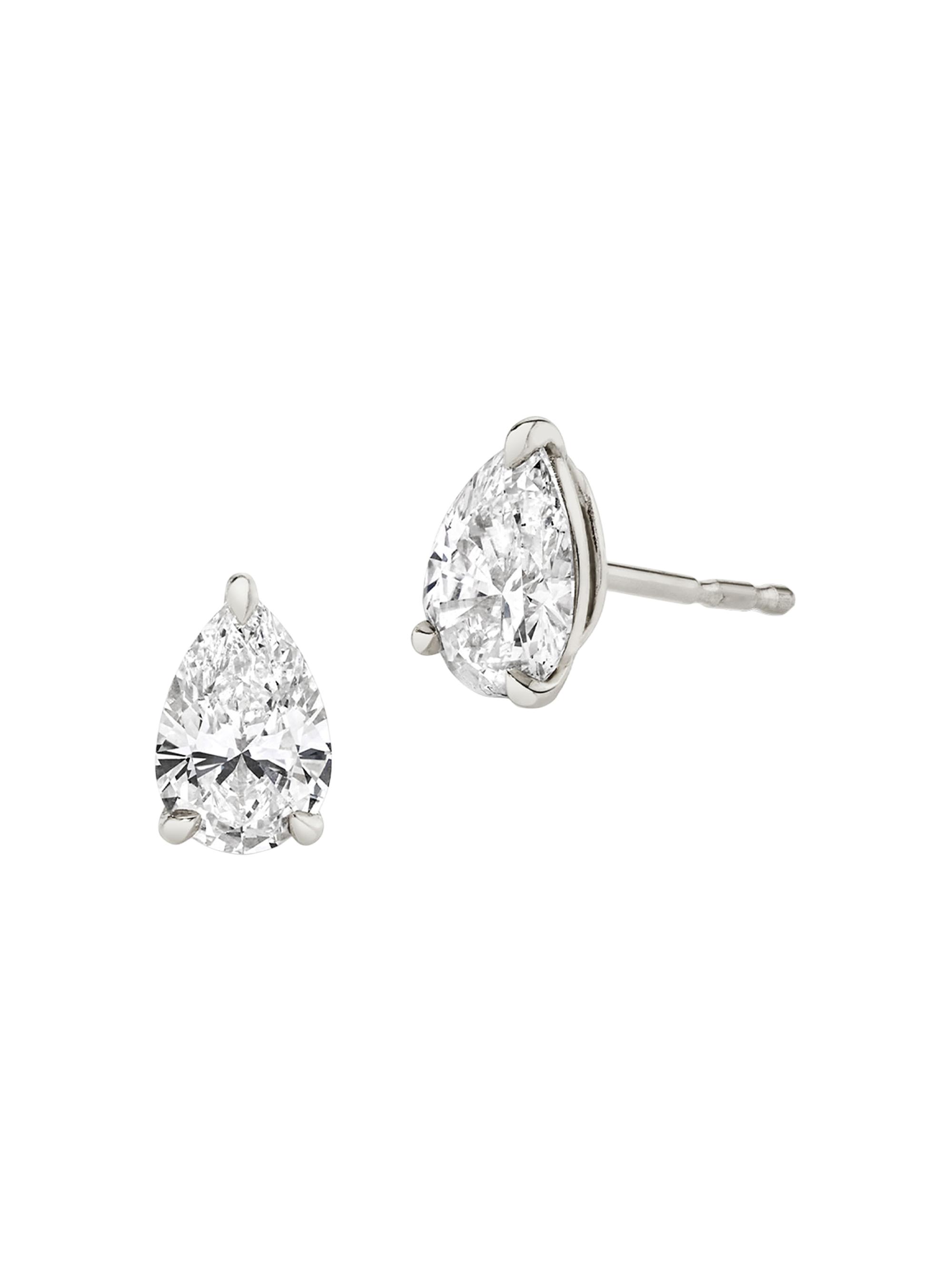 VRAI 14K White Gold Pear-Cut TCW Lab-Grown Diamond Stud