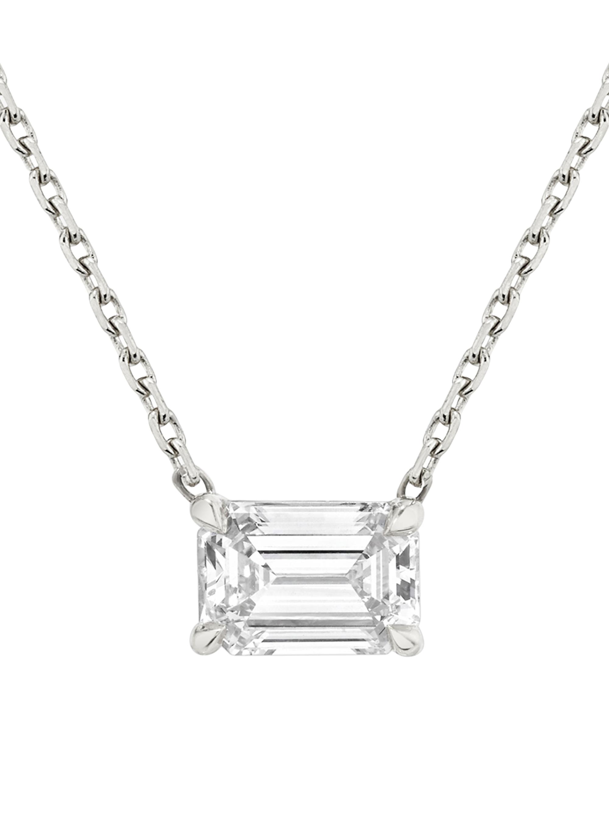 VRAI Women's 14K White Gold & Emerald-Cut 1.00 TCW Lab-Grown Diamond Pendant Necklace - White Gold