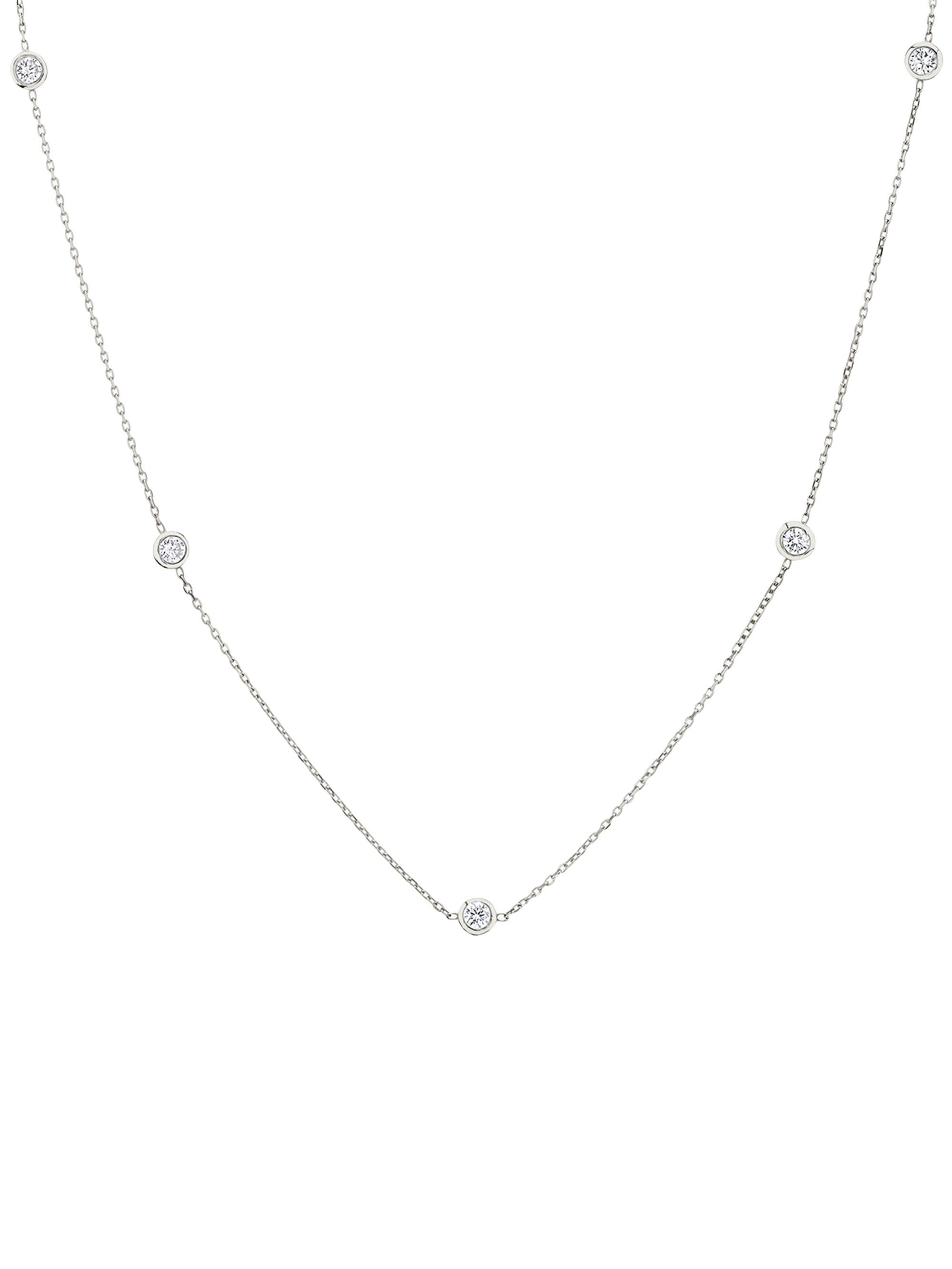 VRAI Women's 14K White Gold & 0.50 TCW Lab-Grown Diamond Station Necklace - White Gold