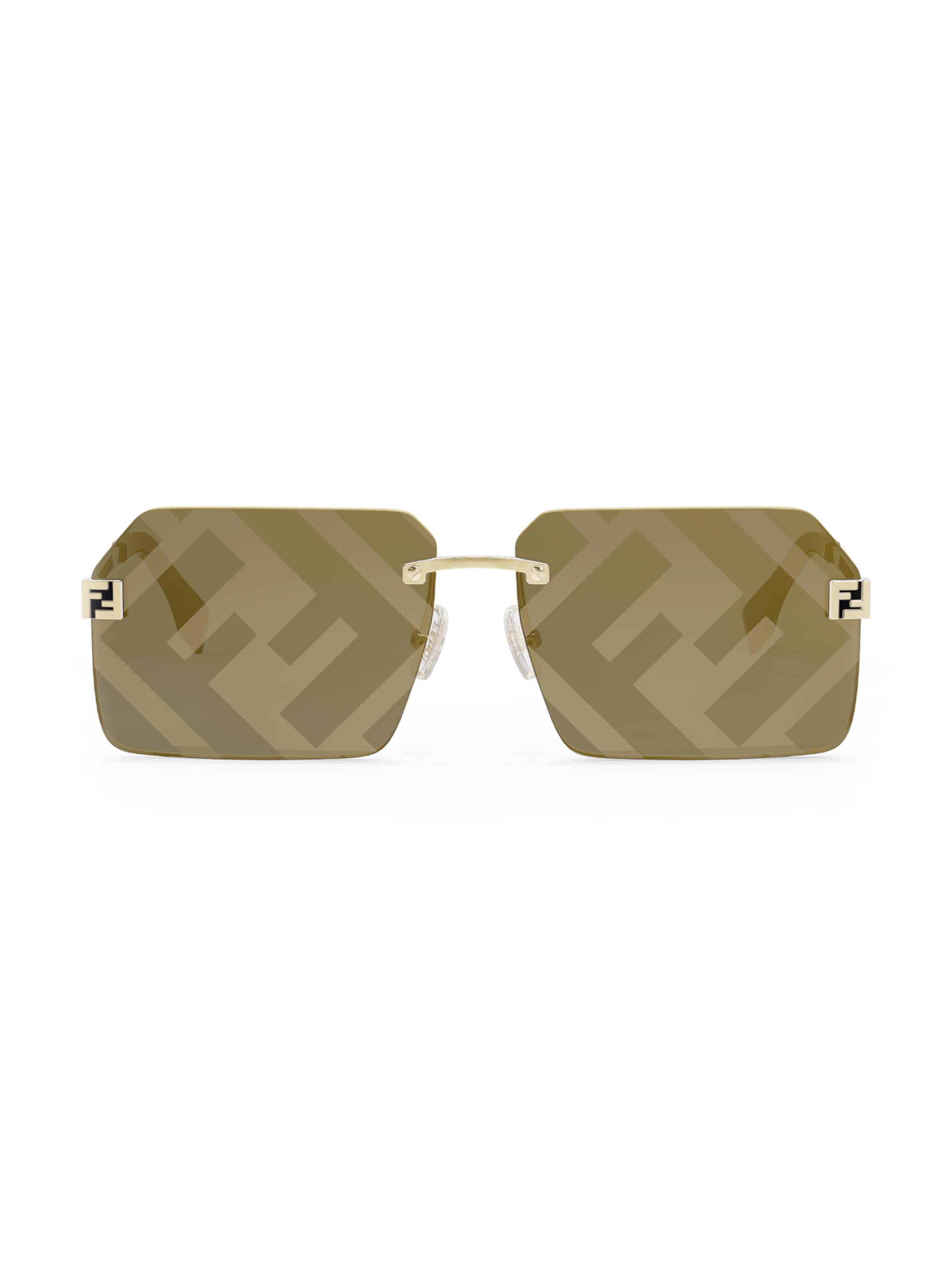 Fendi Men's  Sky 59MM Rectangular Sunglasses - Gold